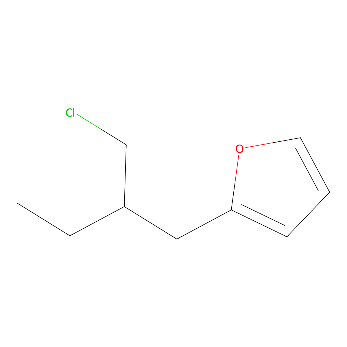 2-[2-(Chloromethyl)butyl]furan molecular structure, CAS 1496285-37-0