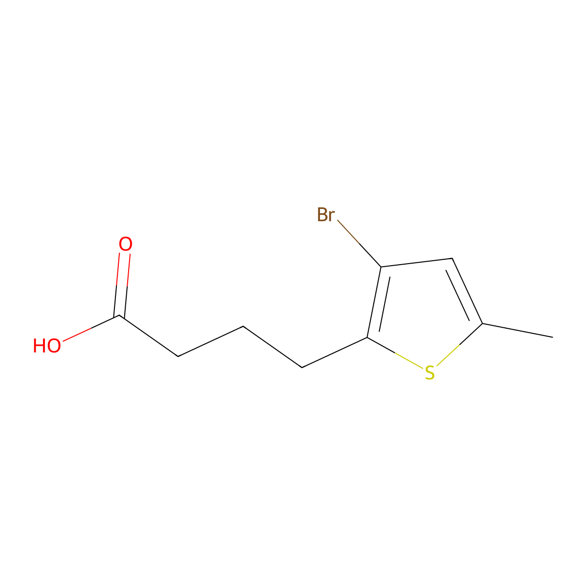 4-(3-Bromo-5-methylthiophen-2-yl)butanoic acid molecular structure, CAS 1496290-57-3