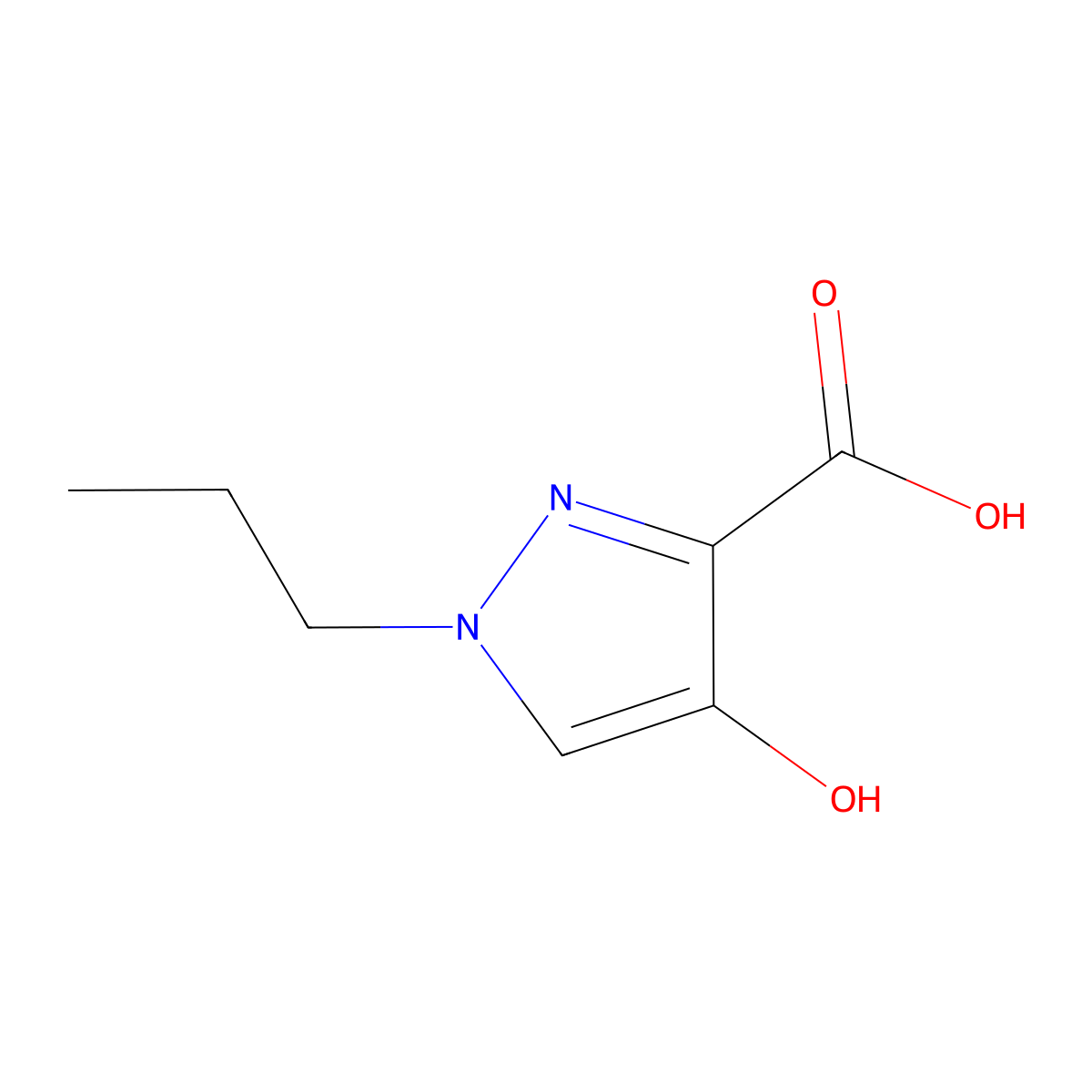 4-Hydroxy-1-propyl-1H-pyrazole-3-carboxylic acid molecular structure, CAS 1496293-76-5