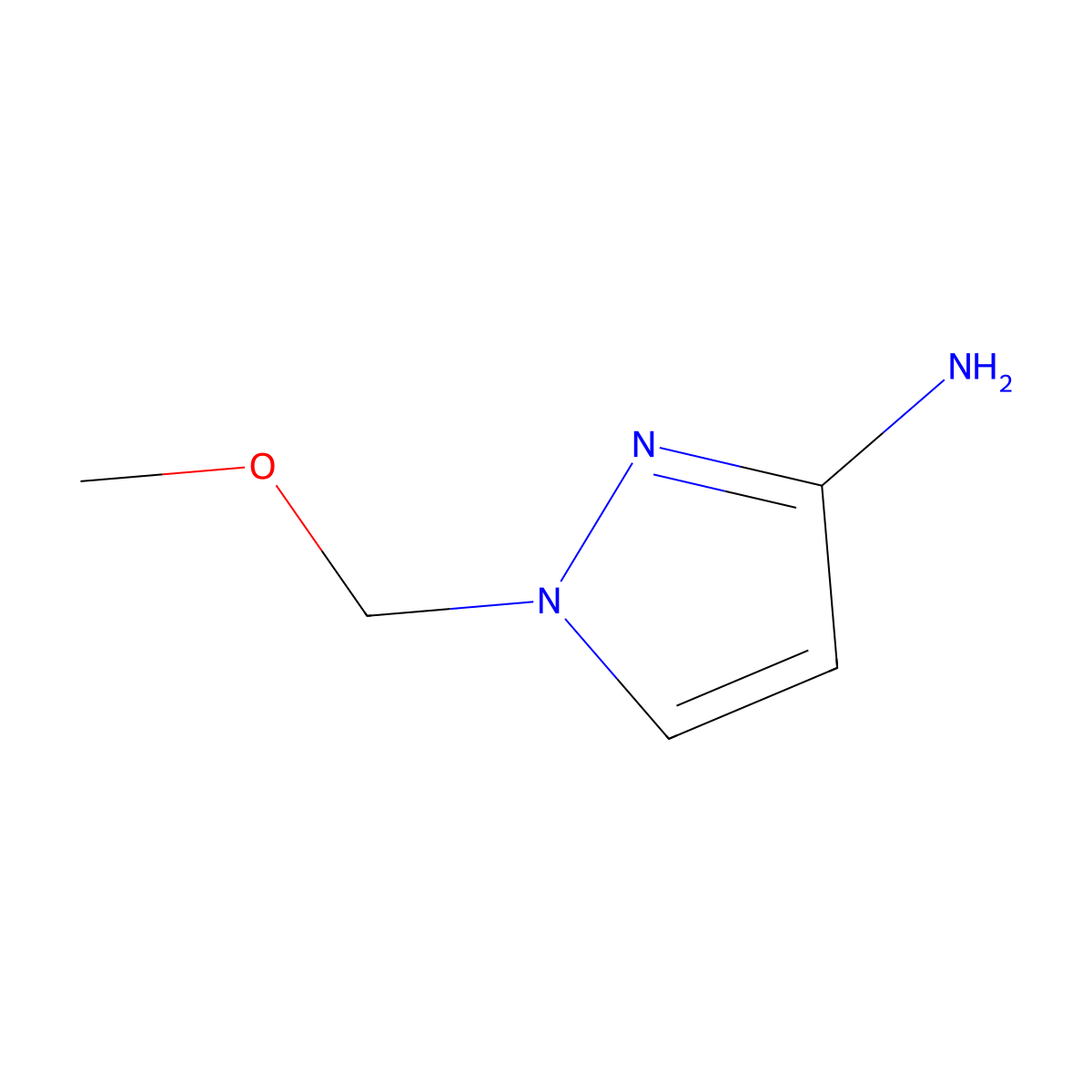 1-(methoxymethyl)-1H-pyrazol-3-amine molecular structure, CAS 1496305-92-0