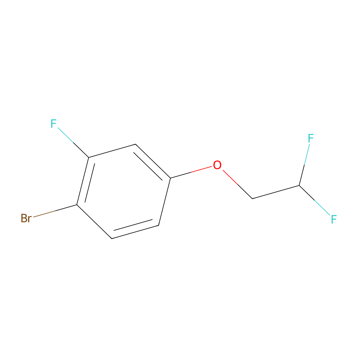 1-Bromo-4-(2,2-difluoroethoxy)-2-fluorobenzene molecular structure, CAS 1496310-05-4