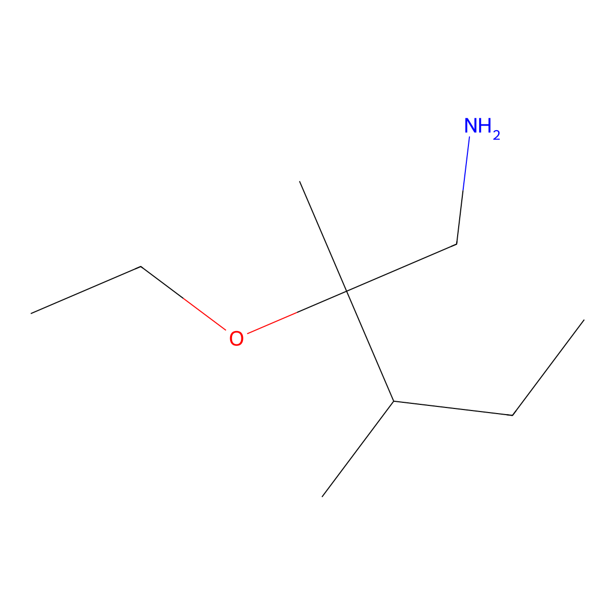 2-Ethoxy-2,3-dimethylpentan-1-amine molecular structure, CAS 1496312-01-6