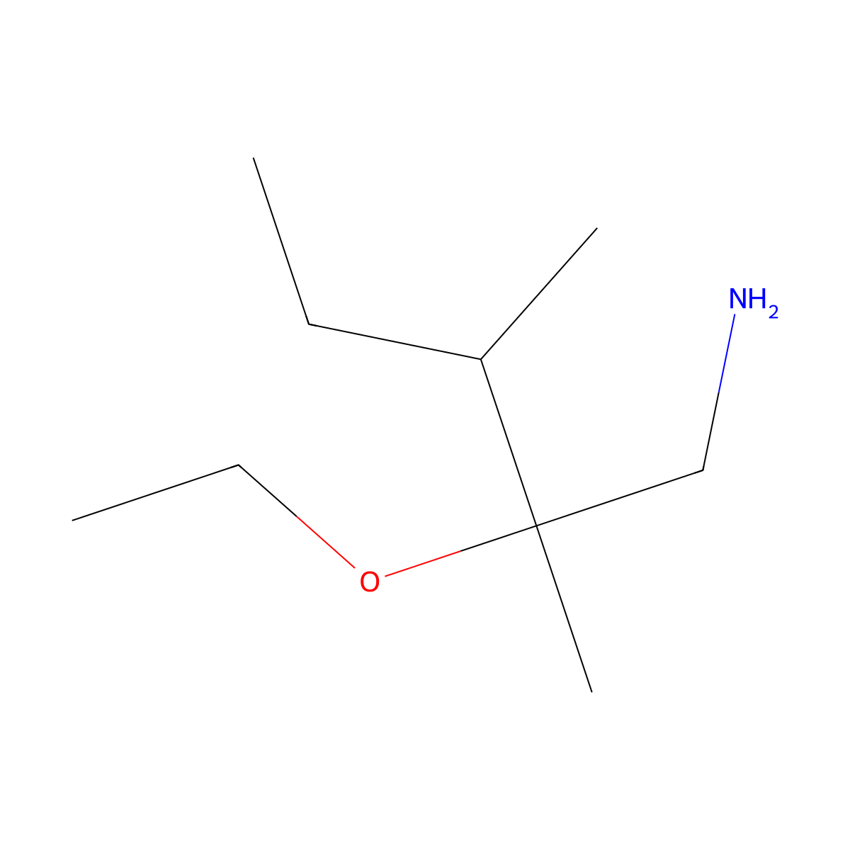 2-Ethoxy-2,3-dimethylpentan-1-amine molecular structure, CAS 1496312-01-6
