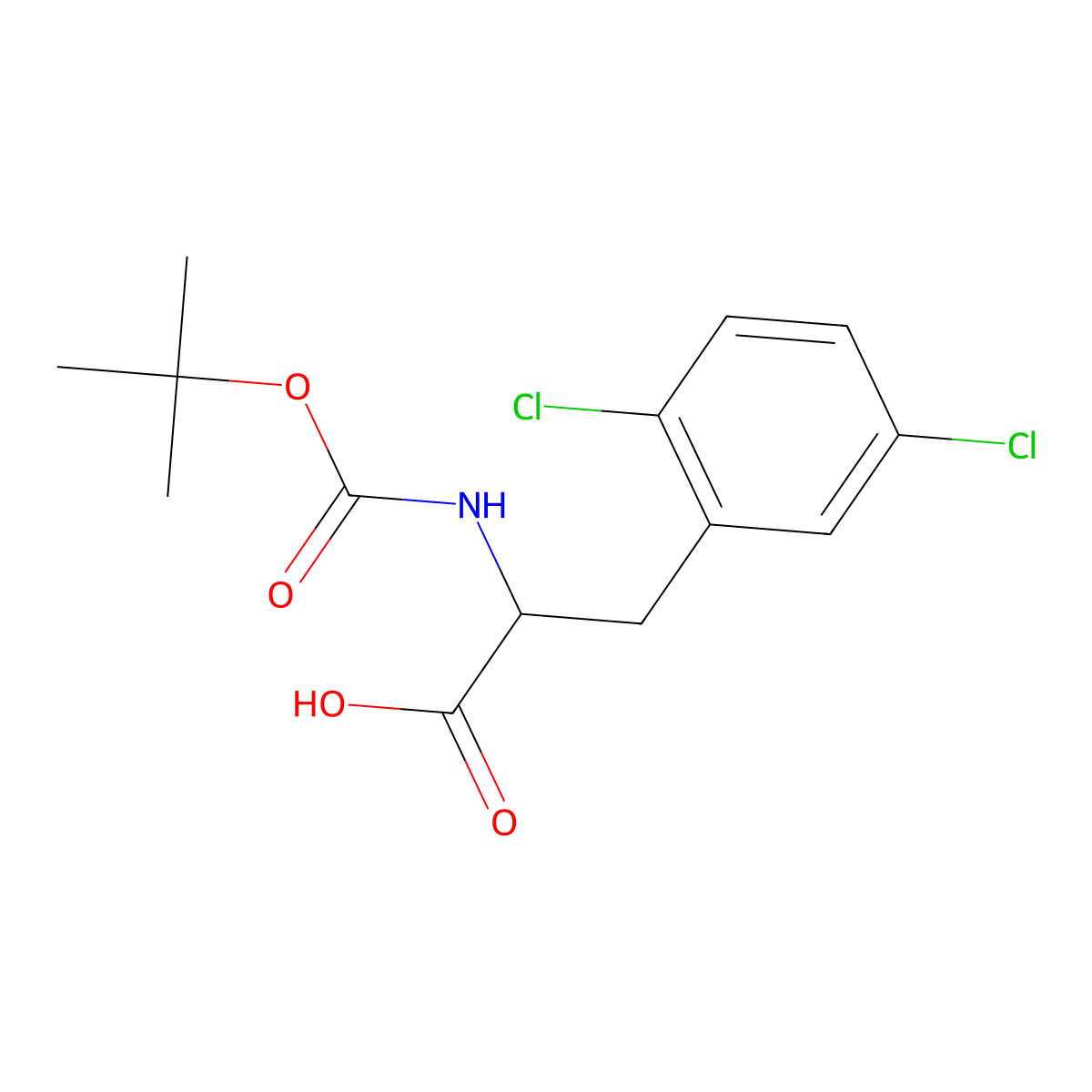 2-{[(Tert-butoxy)carbonyl]amino}-3-(2,5-dichlorophenyl)propanoic acid molecular structure, CAS 1496312-55-0