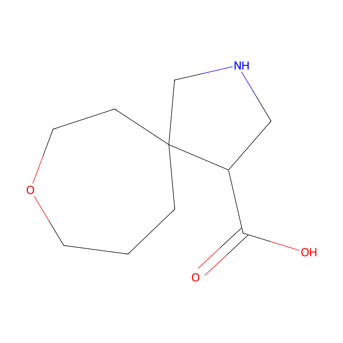 8-Oxa-2-azaspiro[4.6]undecane-4-carboxylic acid molecular structure, CAS 1496313-31-5