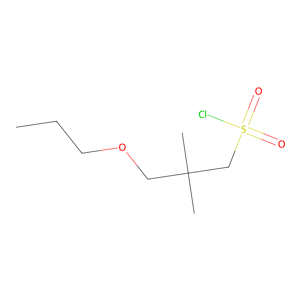 2,2-Dimethyl-3-propoxypropane-1-sulfonyl chloride molecular structure, CAS 1496318-50-3