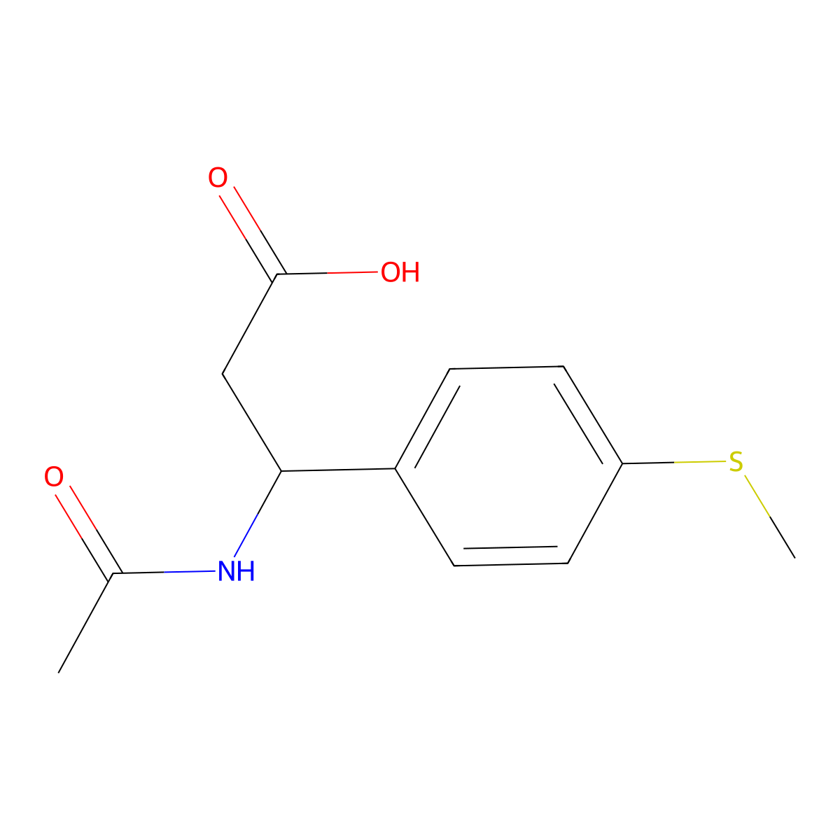3-Acetamido-3-[4-(methylsulfanyl)phenyl]propanoic acid molecular structure, CAS 1496325-34-8