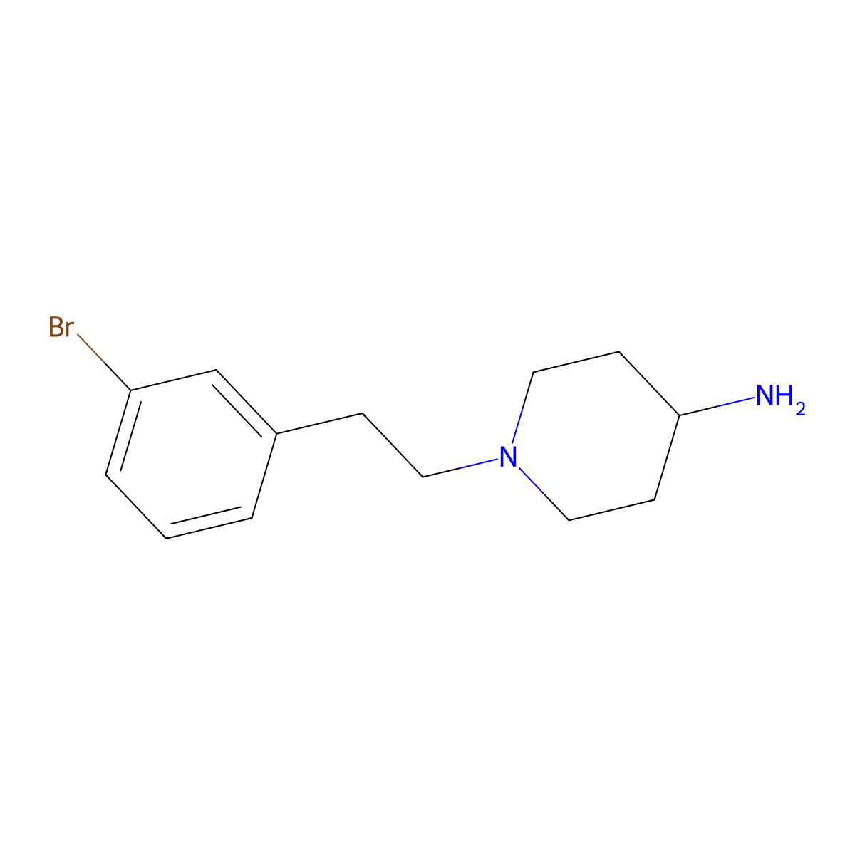 1-[2-(3-Bromophenyl)ethyl]piperidin-4-amine molecular structure, CAS 1496325-49-5