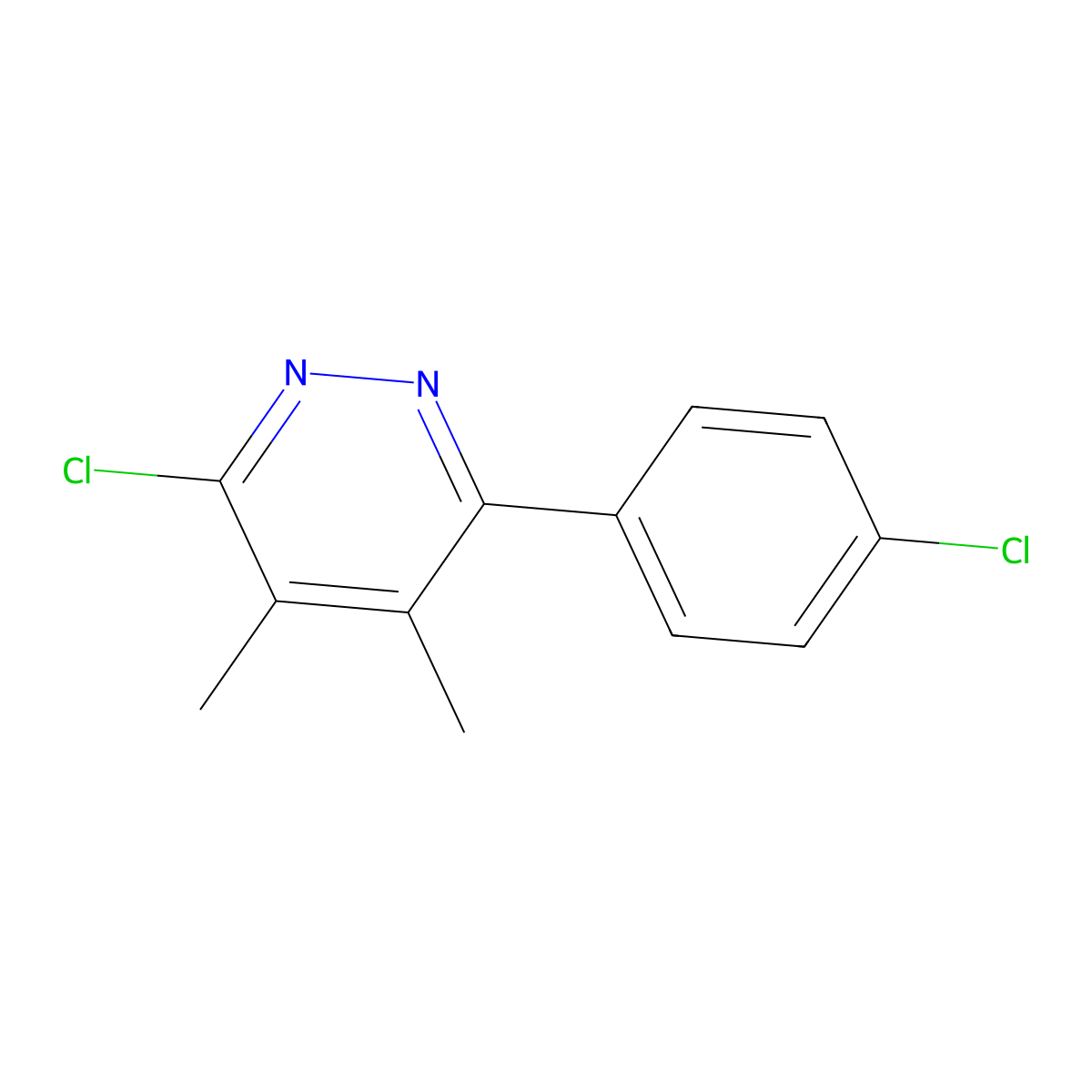 3-Chloro-6-(4-chlorophenyl)-4,5-dimethylpyridazine molecular structure, CAS 1496328-25-6