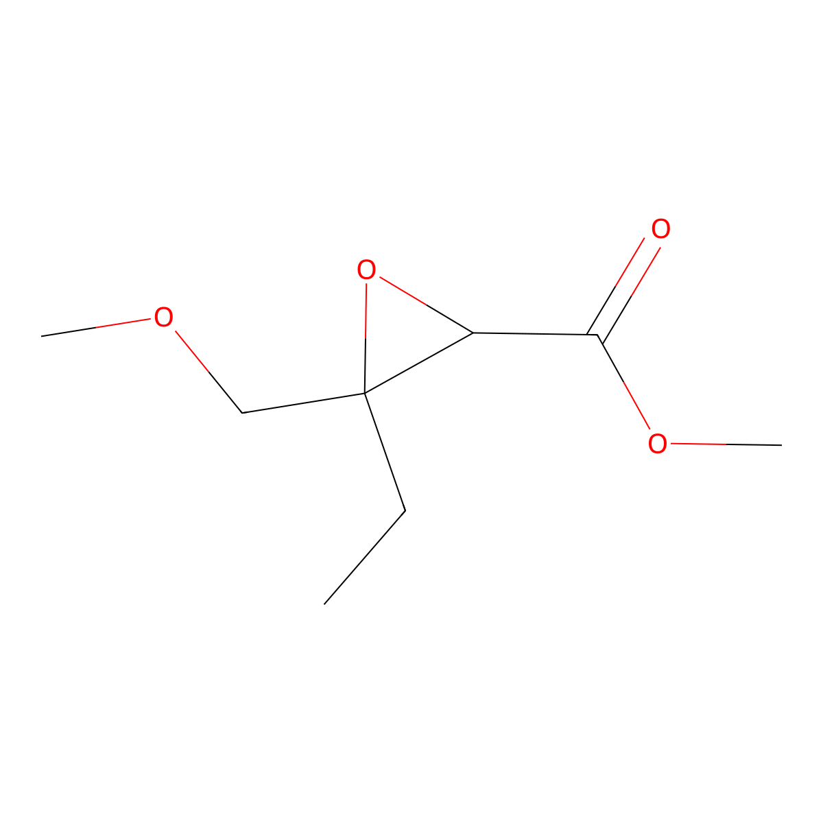 Methyl 3-ethyl-3-(methoxymethyl)oxirane-2-carboxylate molecular structure, CAS 1496331-19-1