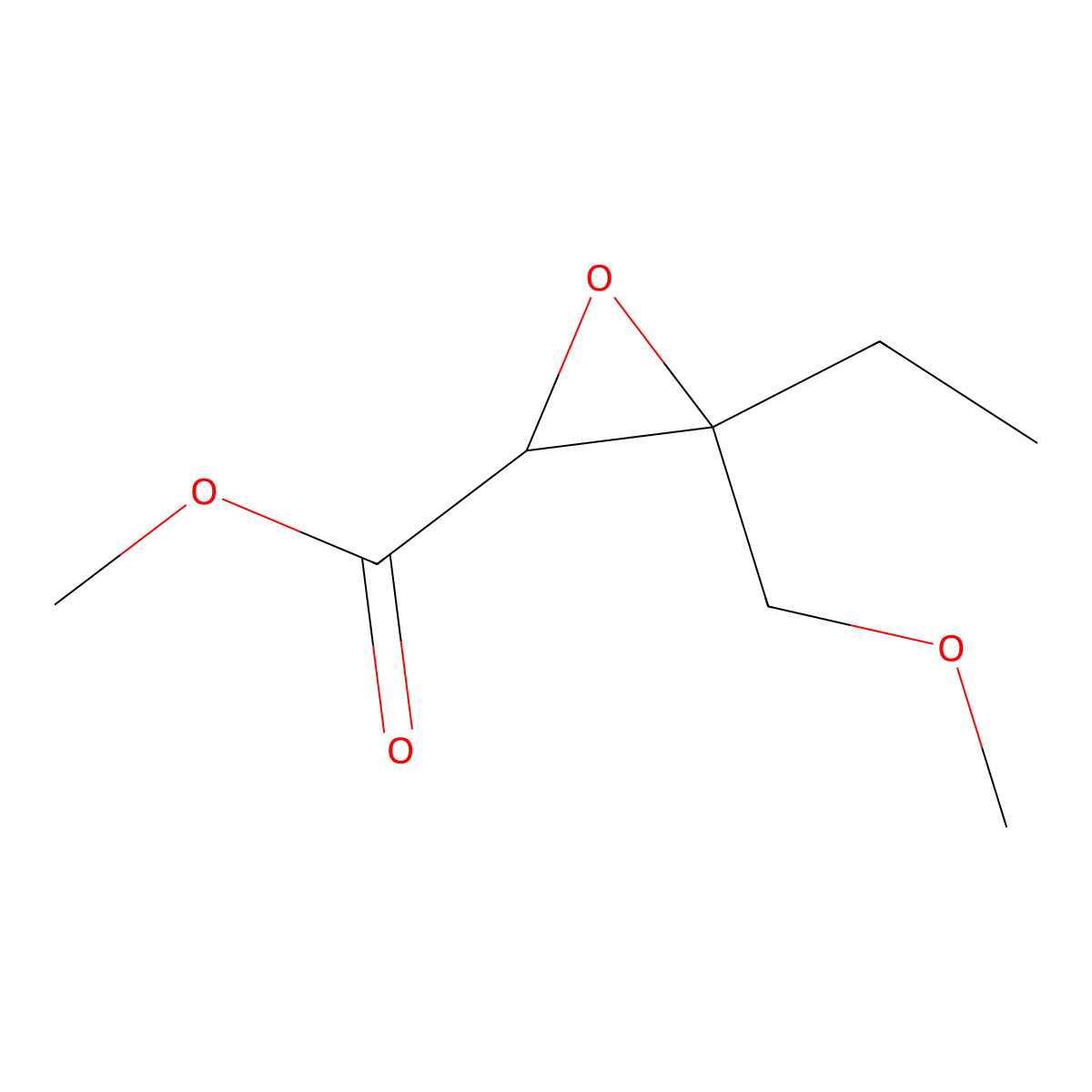 Methyl 3-ethyl-3-(methoxymethyl)oxirane-2-carboxylate molecular structure, CAS 1496331-19-1