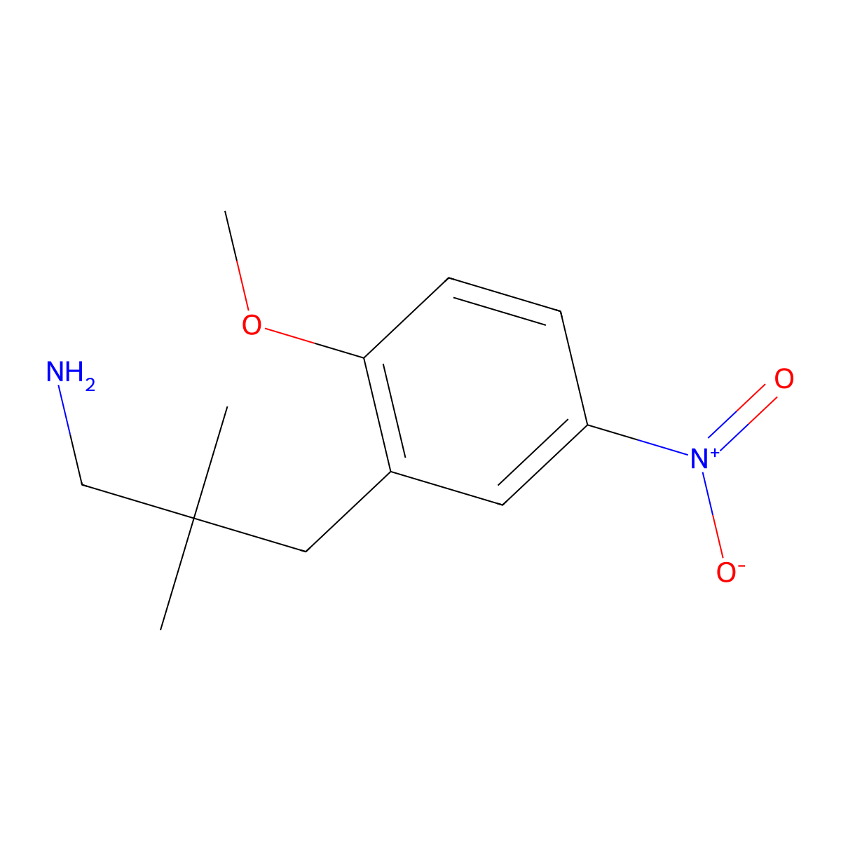 3-(2-Methoxy-5-nitrophenyl)-2,2-dimethylpropan-1-amine molecular structure, CAS 1496345-14-2