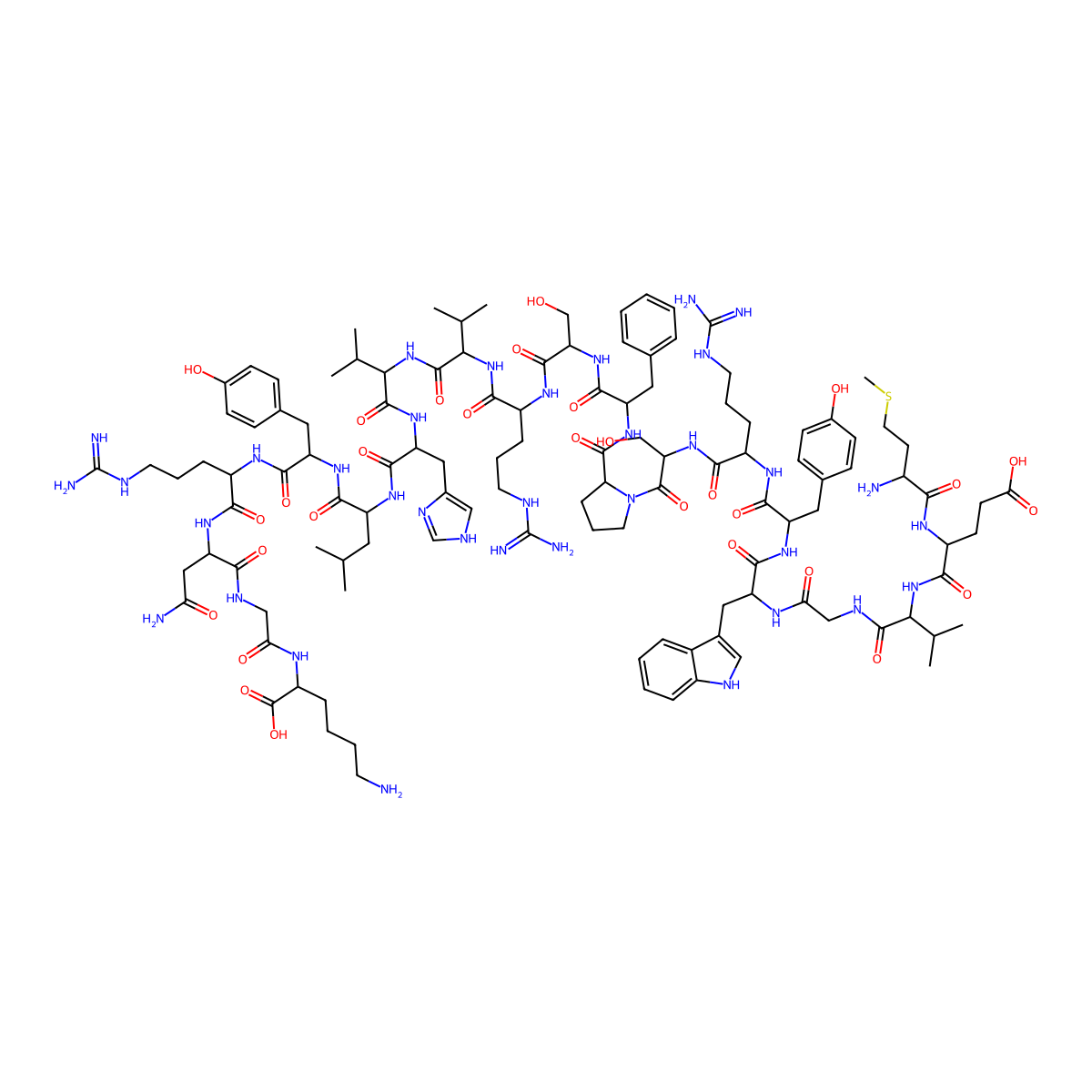 H-Met-glu-val-gly-trp-tyr-arg-ser-pro-phe-ser-arg-val-val-his-leu-tyr-arg-asn-gly-lys-OH molecular structure, CAS 149635-73-4