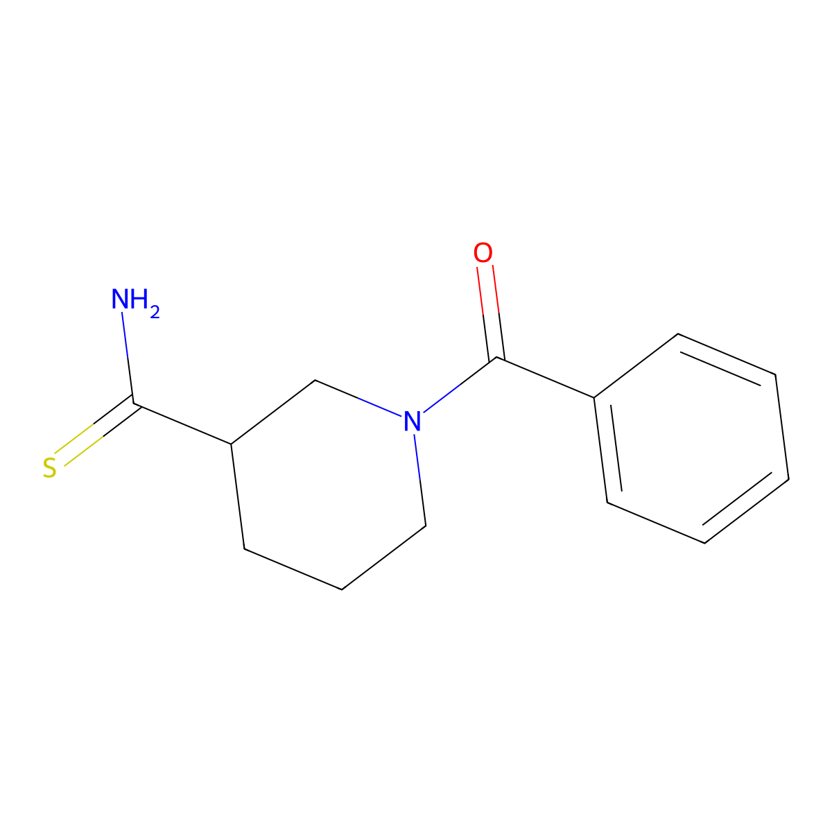 1-Benzoylpiperidine-3-carbothioamide molecular structure, CAS 1496364-98-7