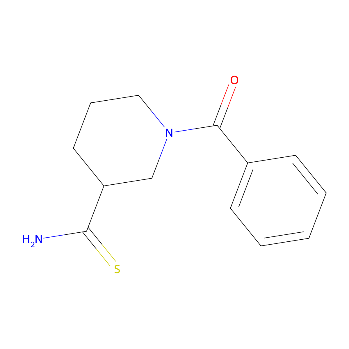 1-Benzoylpiperidine-3-carbothioamide molecular structure, CAS 1496364-98-7