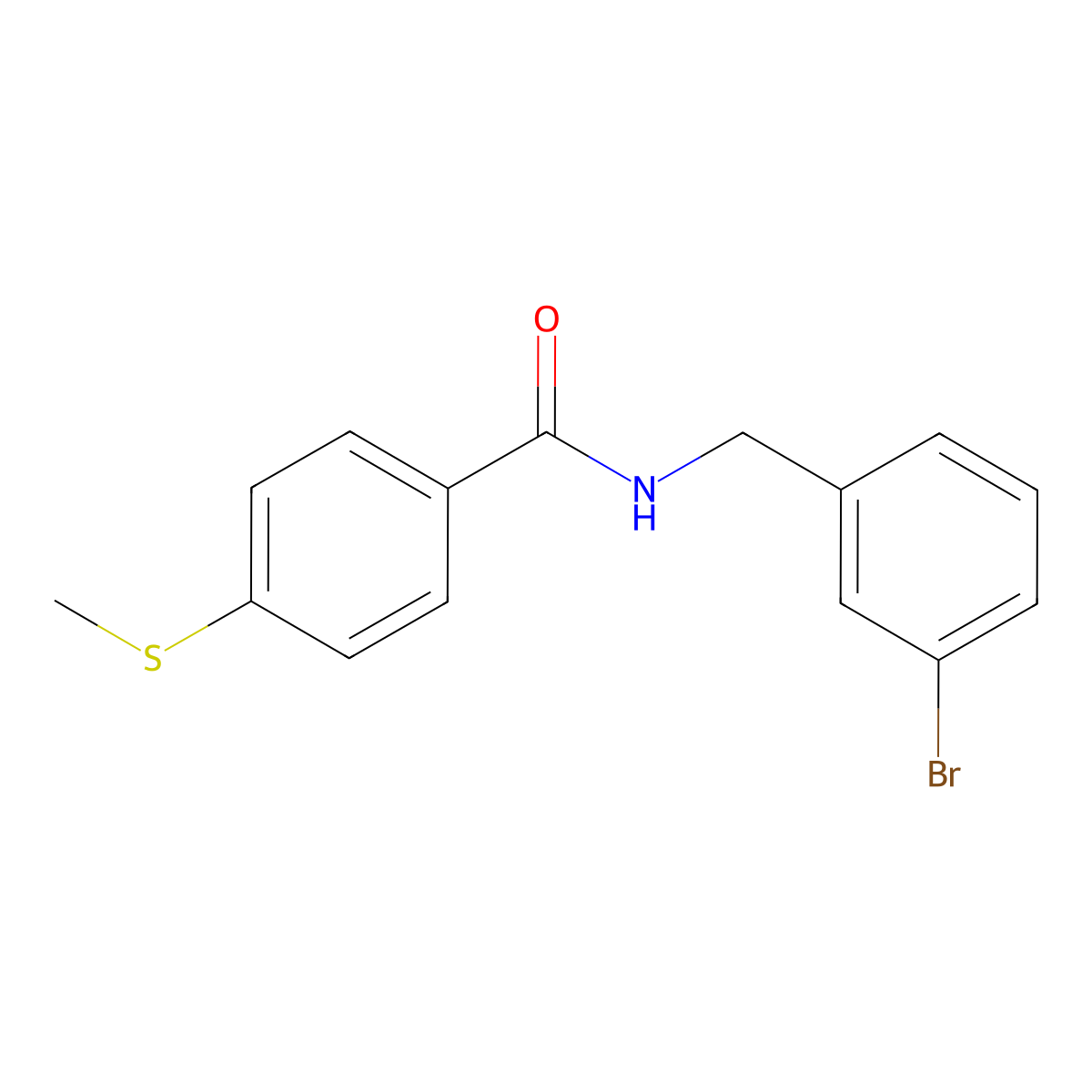 N-[(3-Bromophenyl)methyl]-4-(methylthio)benzamide molecular structure, CAS 1496371-07-3