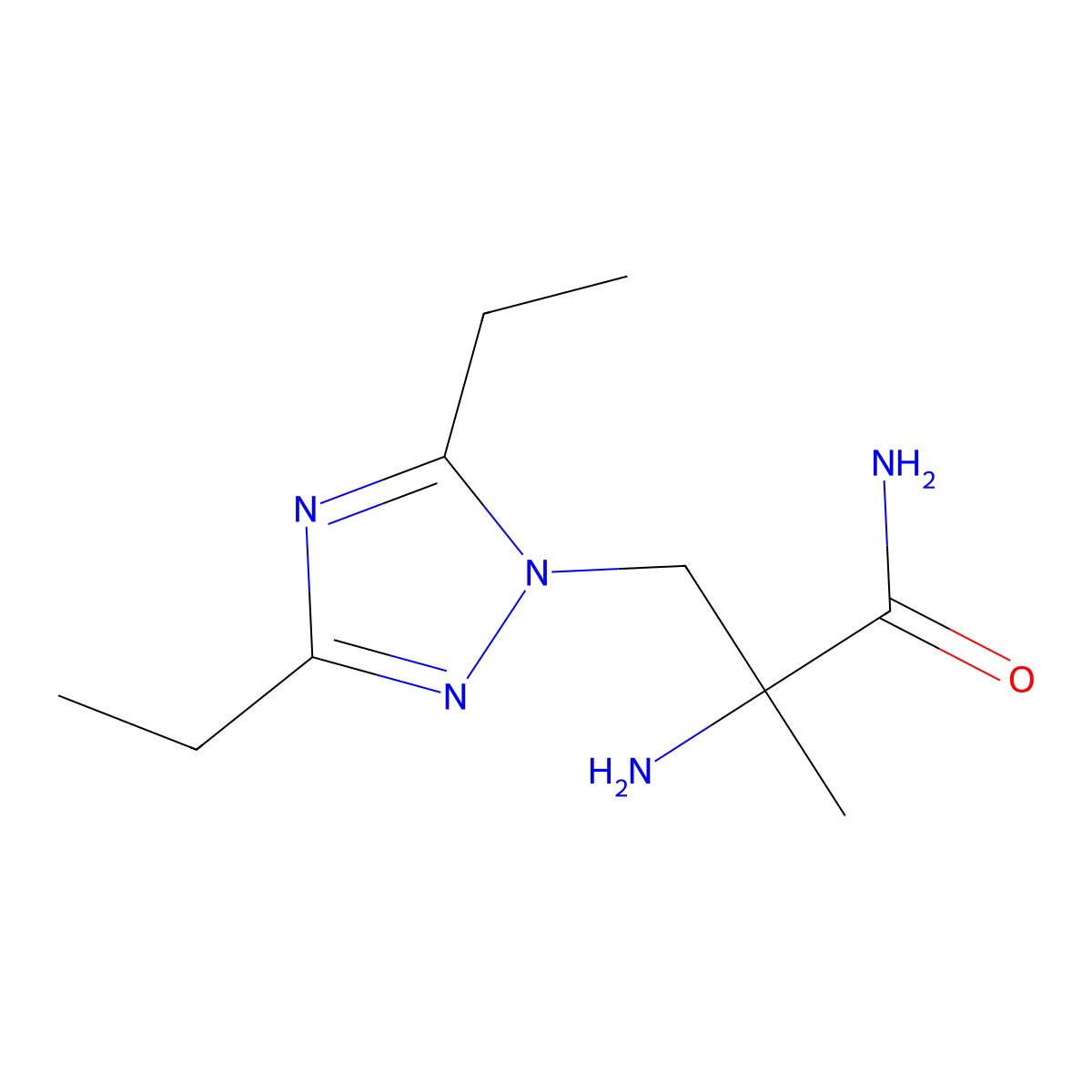 2-Amino-3-(3,5-diethyl-1h-1,2,4-triazol-1-yl)-2-methylpropanamide molecular structure, CAS 1496371-15-3