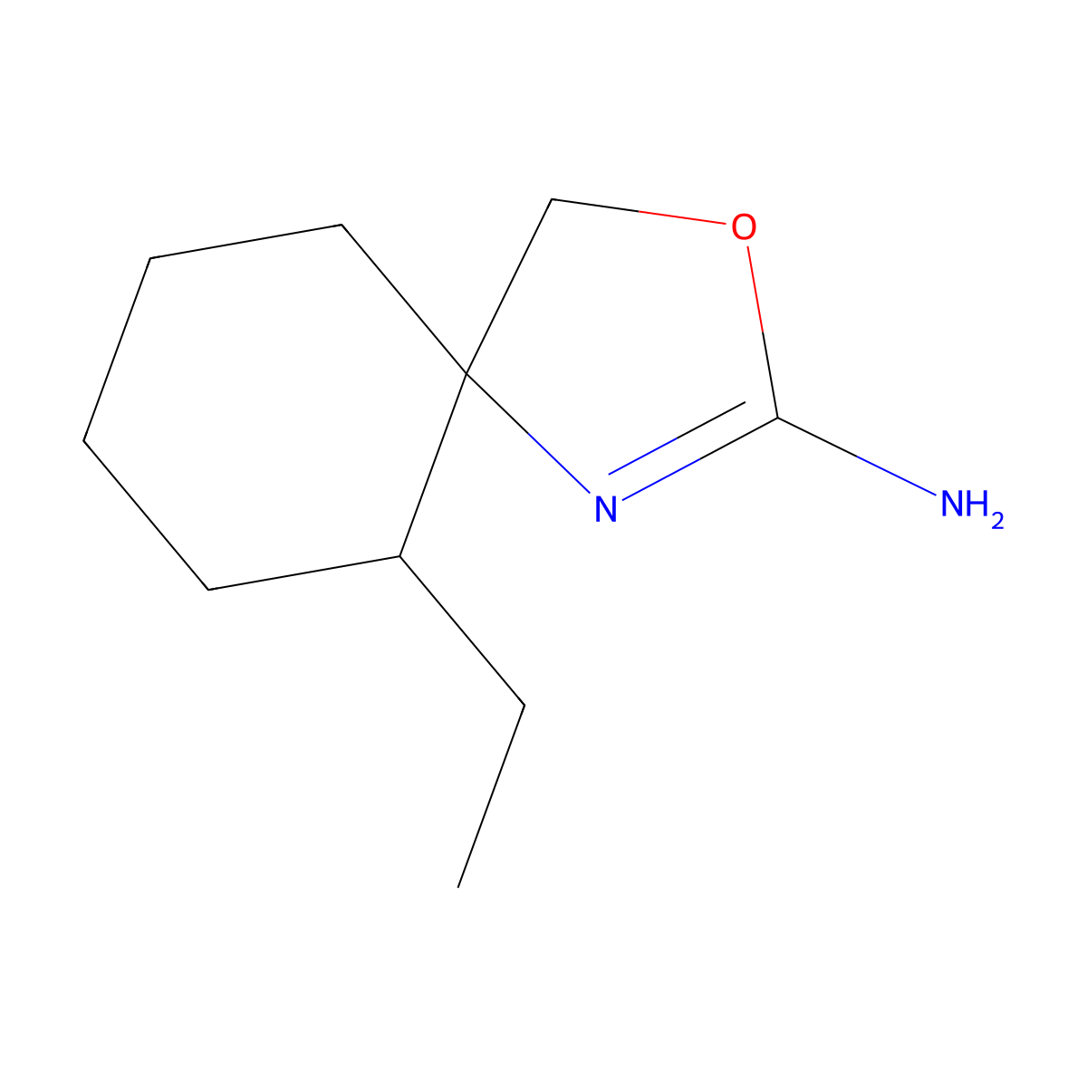 6-Ethyl-3-oxa-1-azaspiro[4.5]dec-1-en-2-amine molecular structure, CAS 1496380-69-8