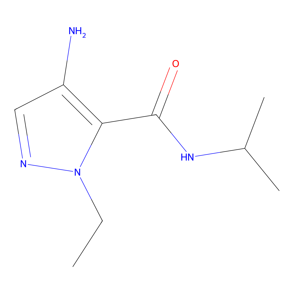 4-Amino-1-ethyl-N-isopropyl-1H-pyrazole-5-carboxamide molecular structure, CAS 1496383-65-3