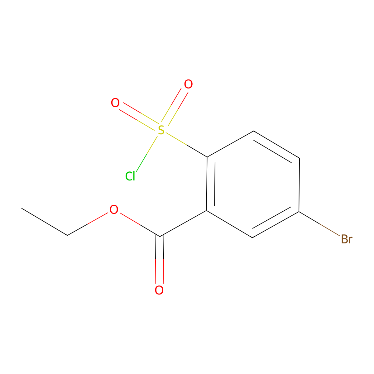 Ethyl 5-bromo-2-(chlorosulfonyl)benzoate molecular structure, CAS 1496390-46-5