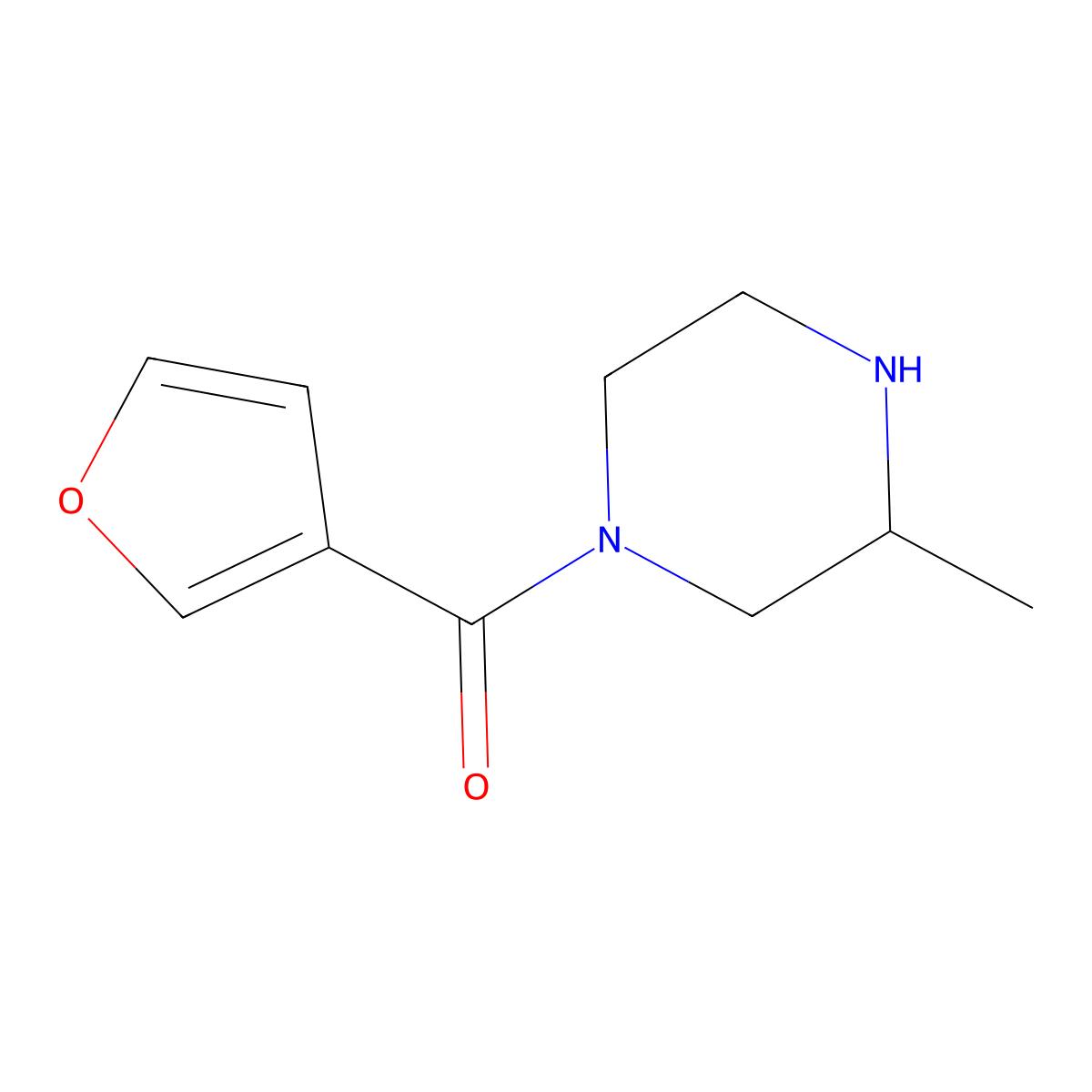 1-(Furan-3-carbonyl)-3-methylpiperazine molecular structure, CAS 1496395-77-7