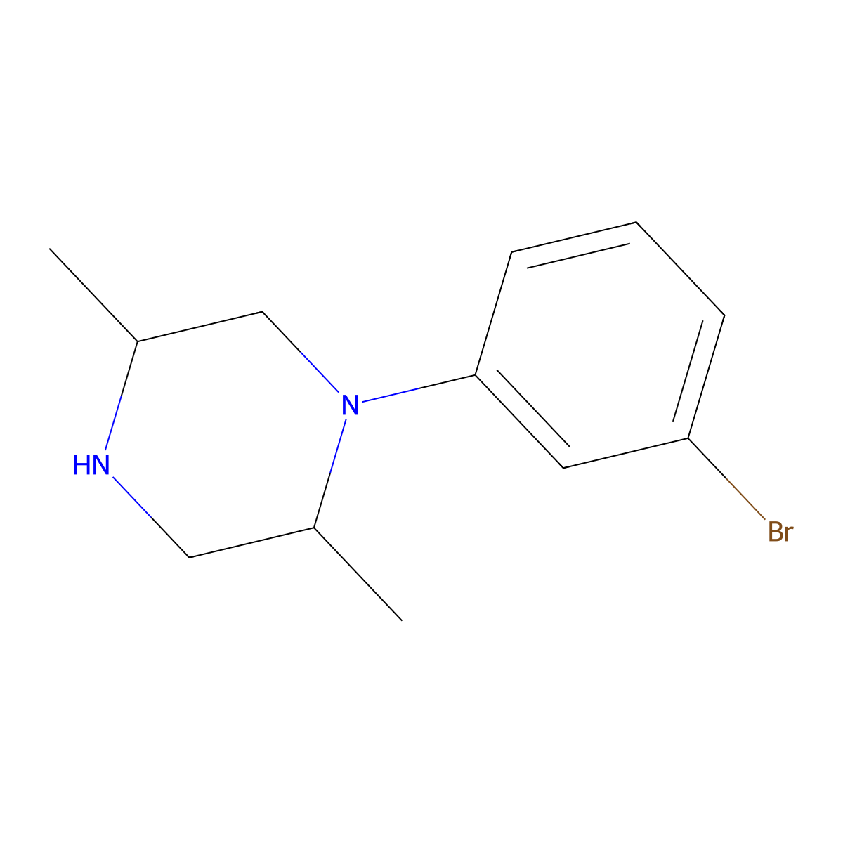 1-(3-Bromophenyl)-2,5-dimethylpiperazine molecular structure, CAS 1496397-04-6