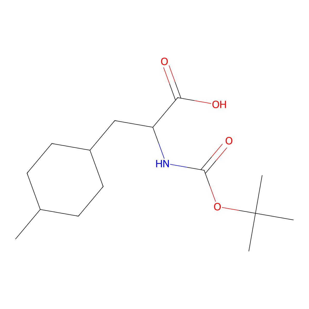 2-{[(Tert-butoxy)carbonyl]amino}-3-(4-methylcyclohexyl)propanoic acid molecular structure, CAS 1496399-62-2