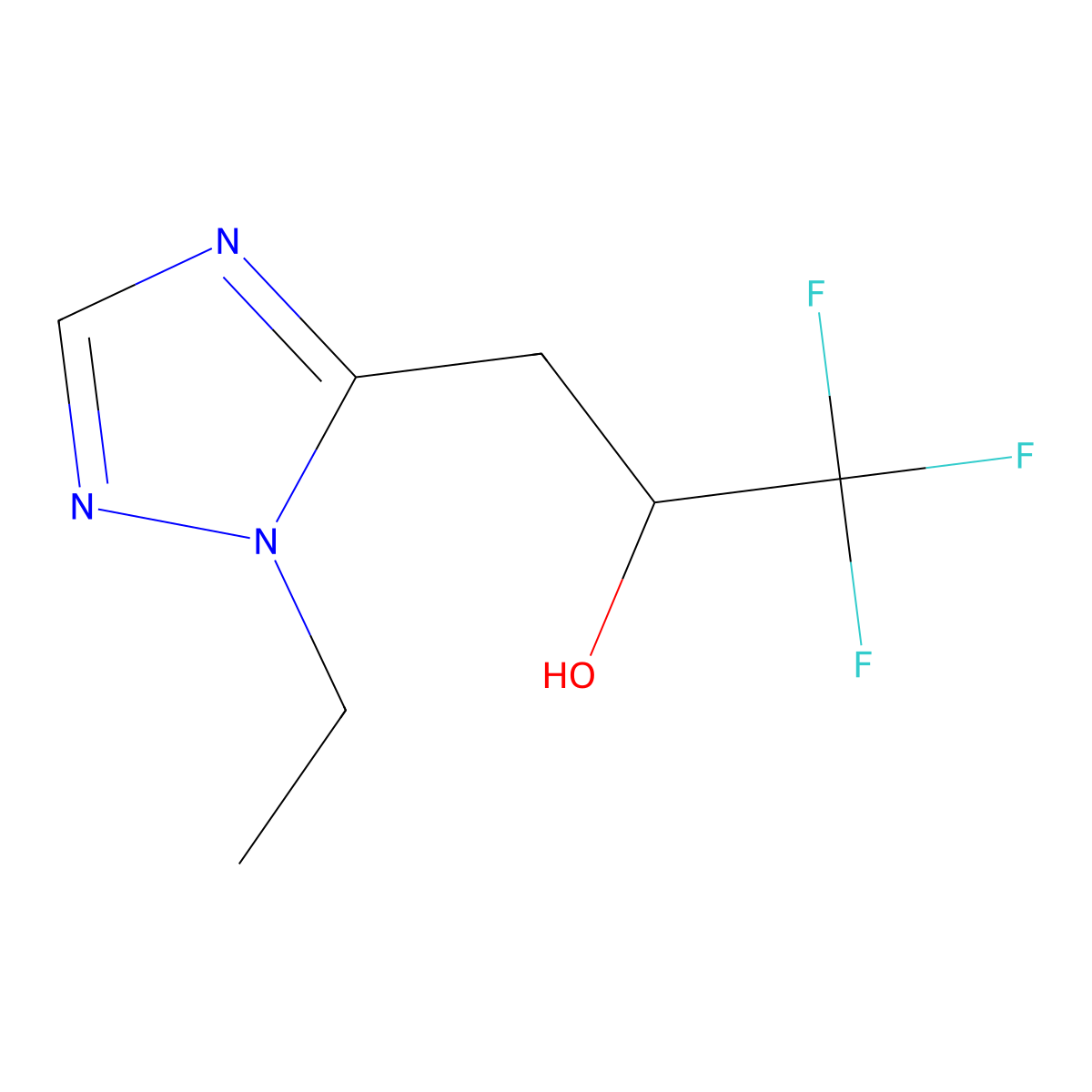 3-(1-Ethyl-1h-1,2,4-triazol-5-yl)-1,1,1-trifluoropropan-2-ol molecular structure, CAS 1496424-49-7