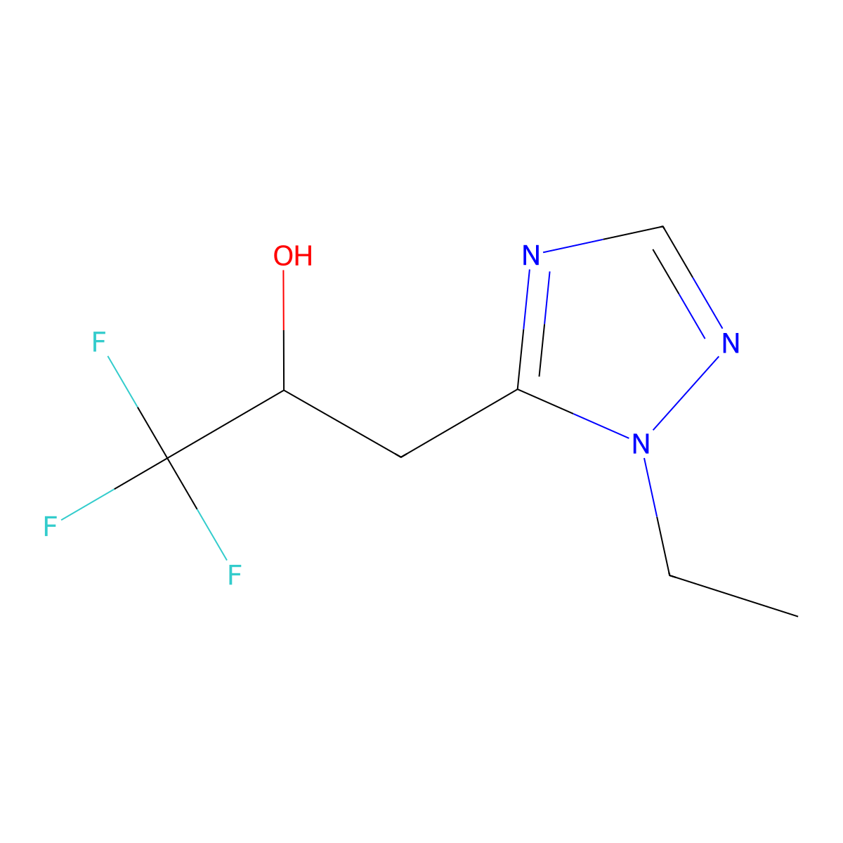 3-(1-Ethyl-1h-1,2,4-triazol-5-yl)-1,1,1-trifluoropropan-2-ol molecular structure, CAS 1496424-49-7