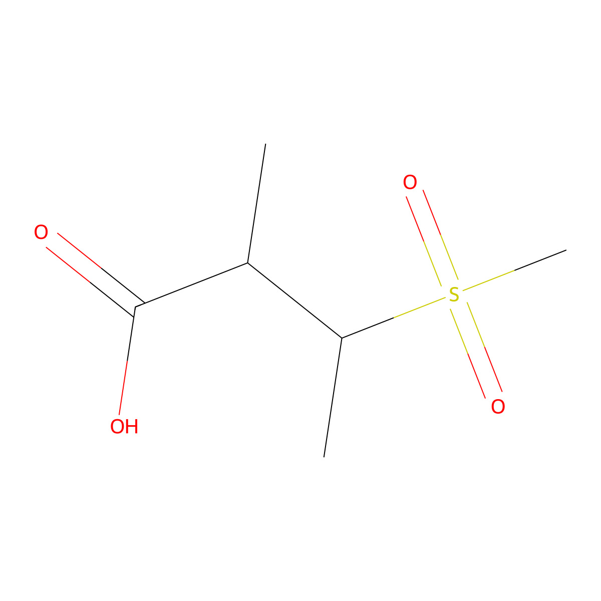 3-Methanesulfonyl-2-methylbutanoic acid molecular structure, CAS 1496436-89-5