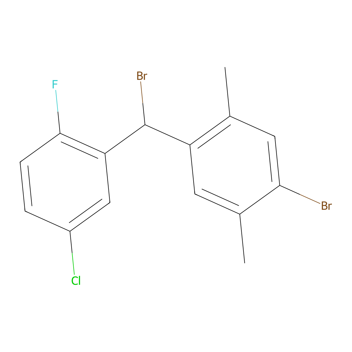 1-Bromo-4-[bromo(5-chloro-2-fluorophenyl)methyl]-2,5-dimethylbenzene molecular structure, CAS 1496440-65-3
