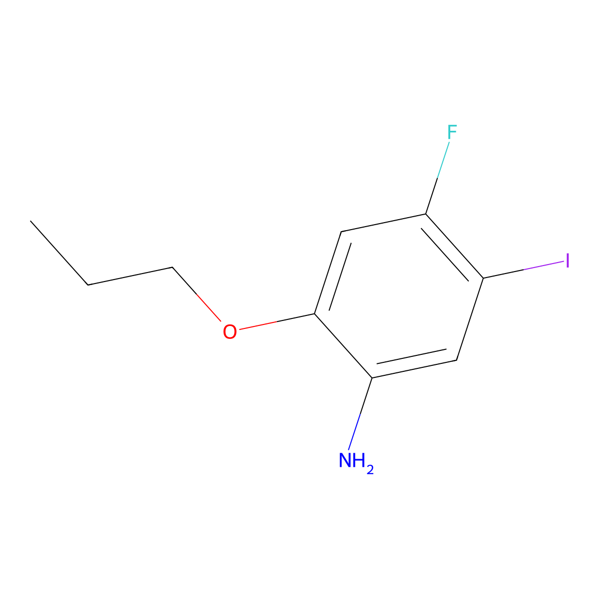 4-Fluoro-5-iodo-2-propoxyaniline molecular structure, CAS 1496447-19-8