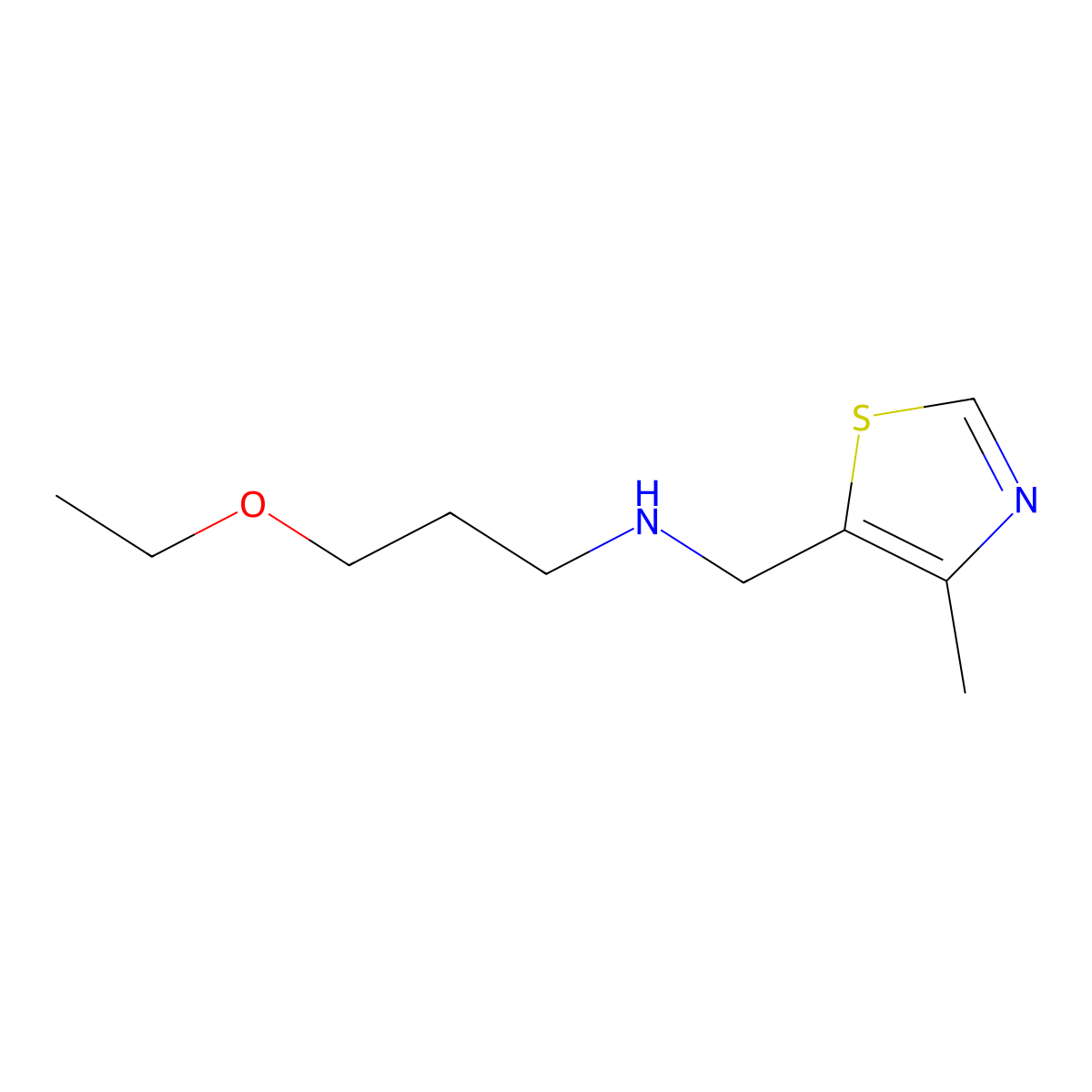 (3-Ethoxypropyl)[(4-methyl-1,3-thiazol-5-yl)methyl]amine molecular structure, CAS 1496454-92-2