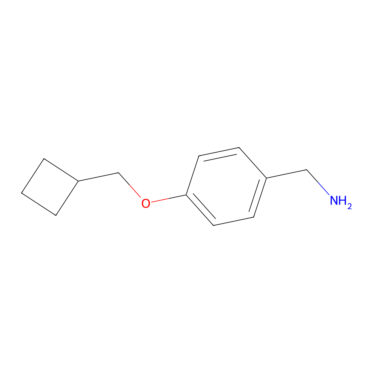 [4-(Cyclobutylmethoxy)phenyl]methanamine molecular structure, CAS 1496468-17-7