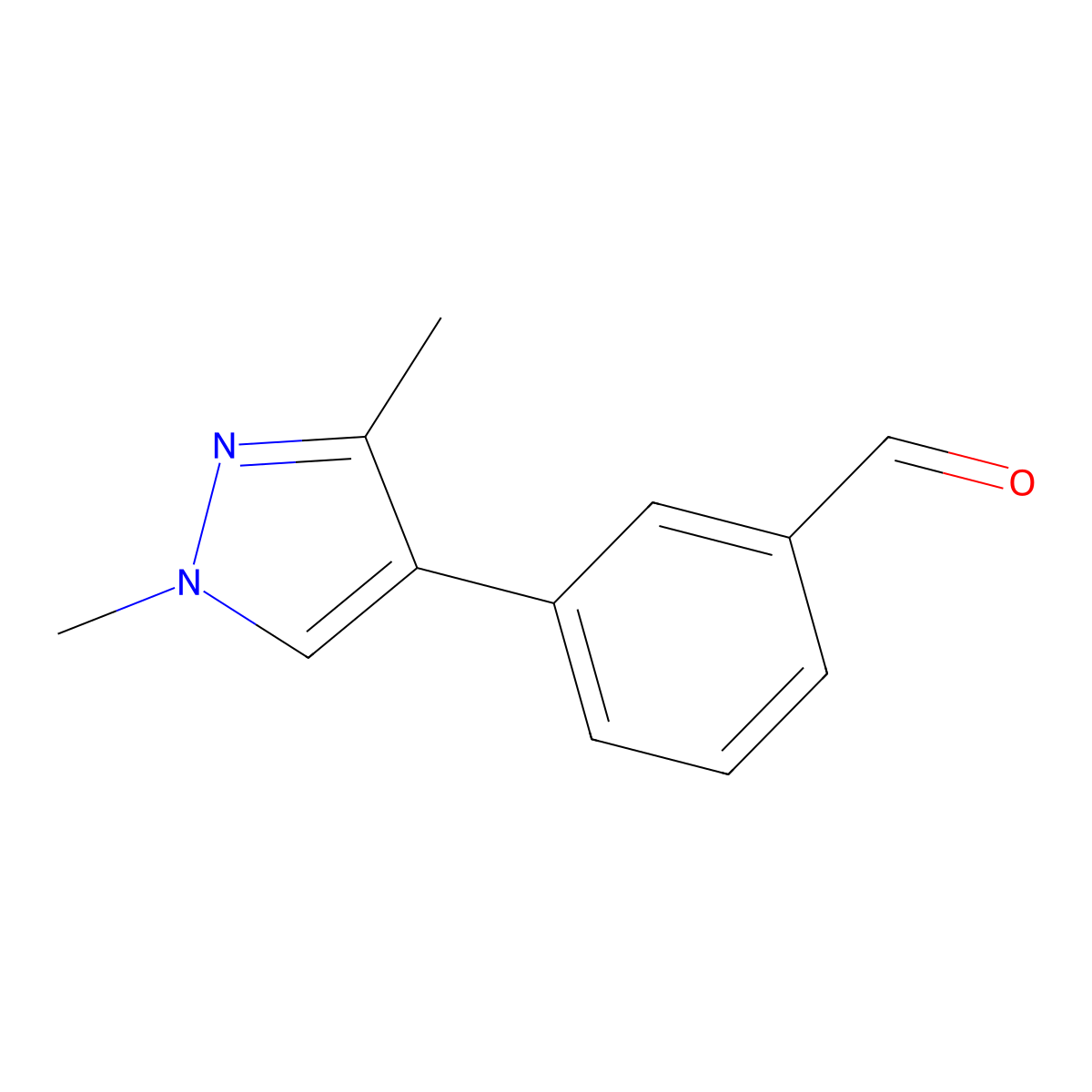 3-(1,3-Dimethyl-1H-pyrazol-4-yl)benzaldehyde molecular structure, CAS 1496469-96-5
