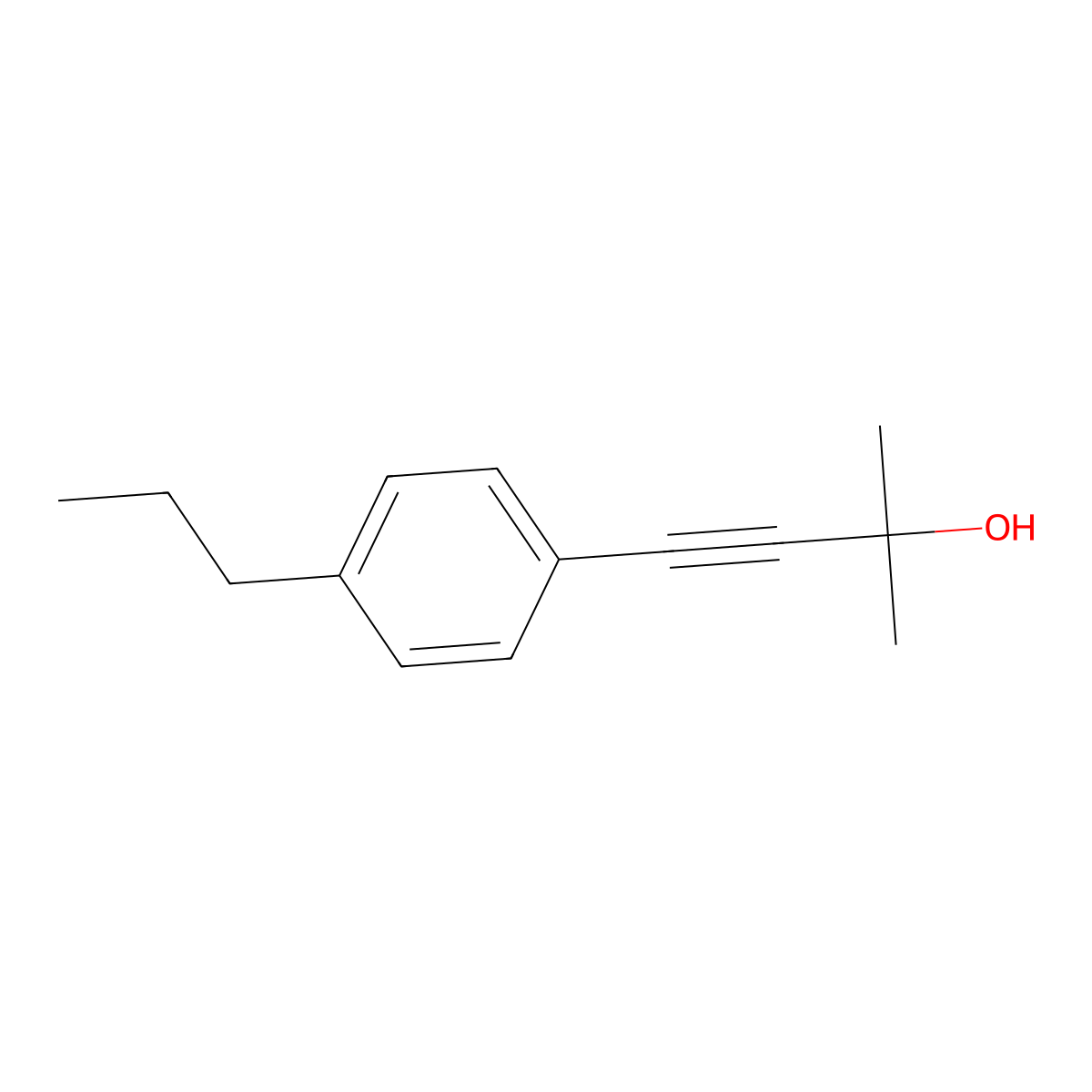 2-Methyl-4-(4-propylphenyl)-3-butyn-2-ol molecular structure, CAS 149647-65-4