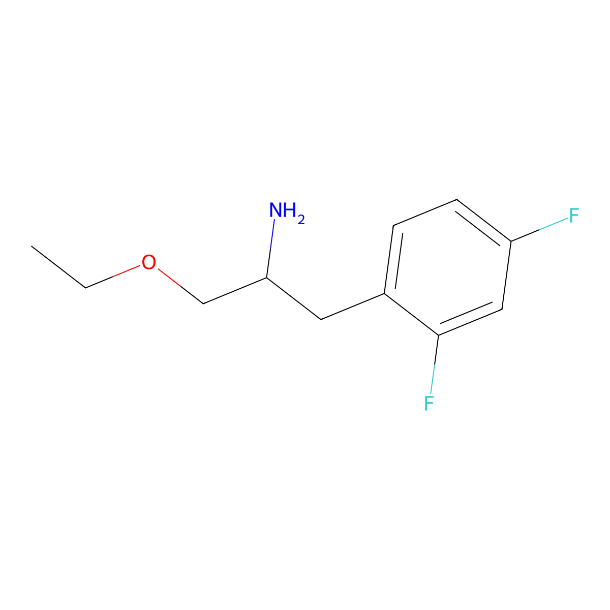 1-(2,4-Difluorophenyl)-3-ethoxypropan-2-amine molecular structure, CAS 1496479-57-2
