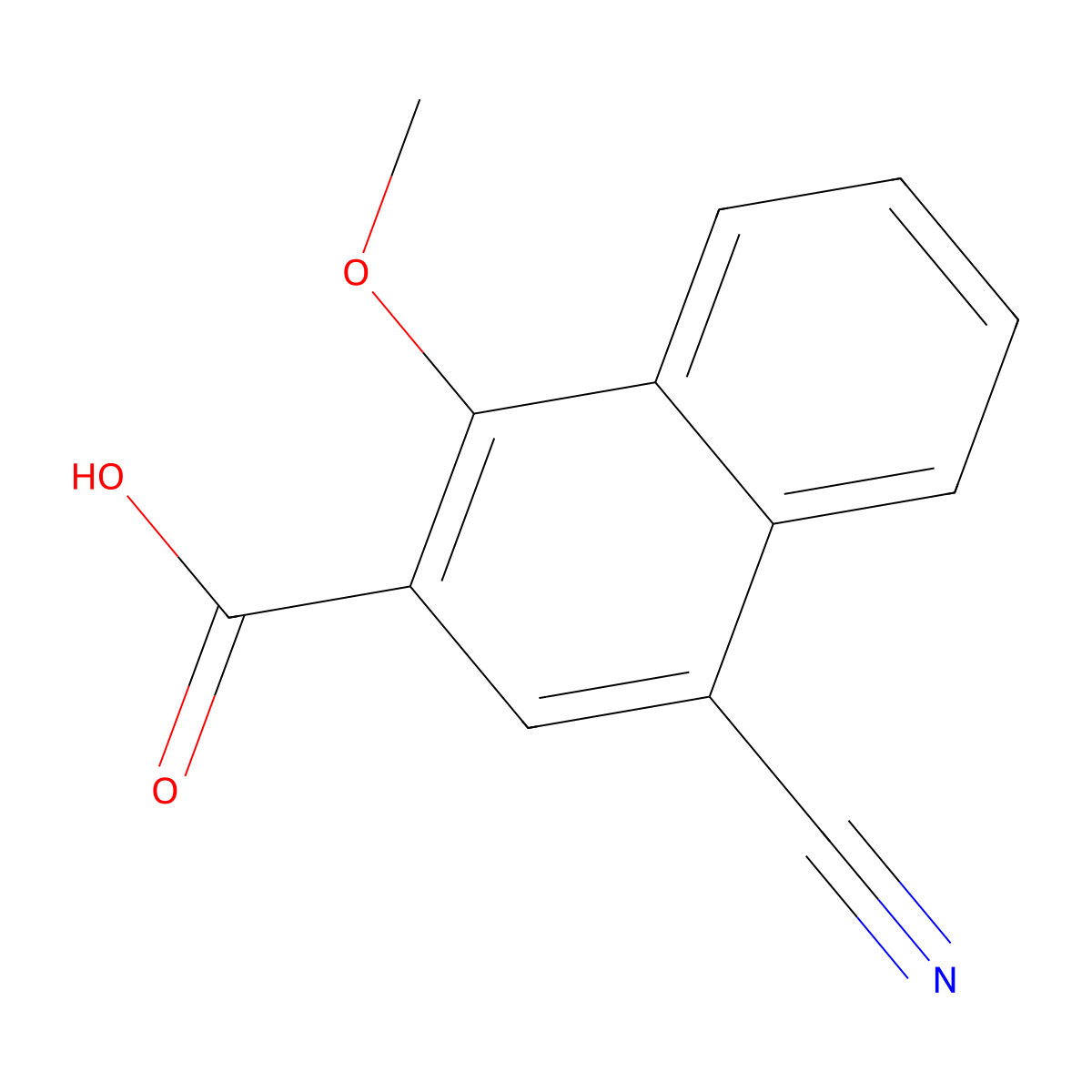 4-Cyano-1-methoxynaphthalene-2-carboxylic acid molecular structure, CAS 149649-56-9
