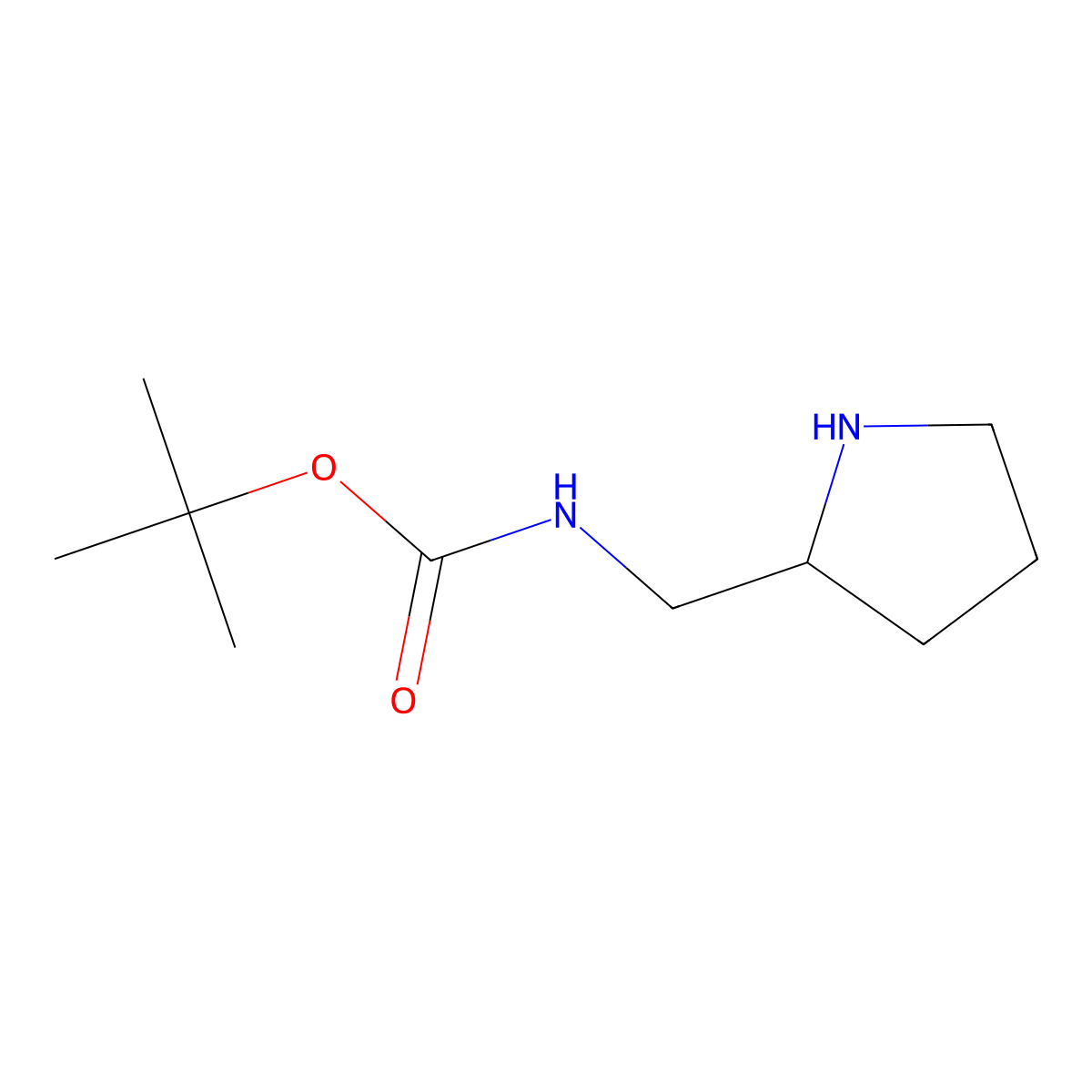 Pyrrolidin-2-ylmethyl-carbamic acid tert-butyl ester molecular structure, CAS 149649-58-1