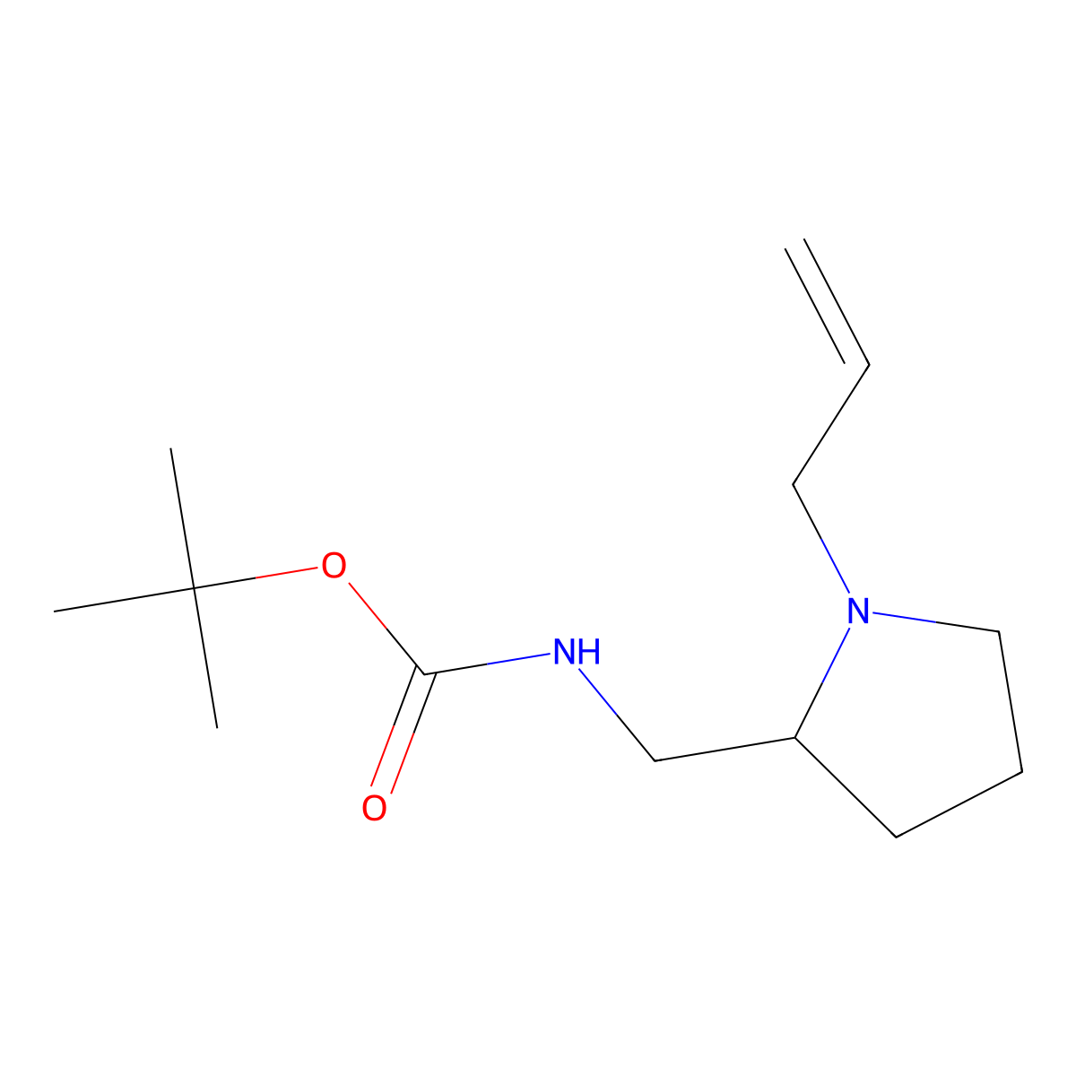 tert-butyl N-{[1-(prop-2-en-1-yl)pyrrolidin-2-yl]methyl}carbamate molecular structure, CAS 149649-59-2