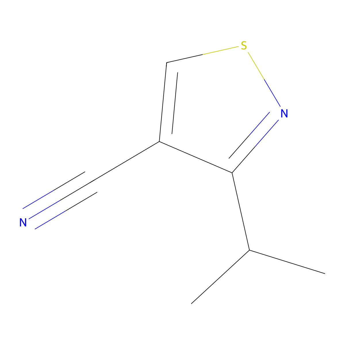 3-Isopropylisothiazole-4-carbonitrile molecular structure, CAS 1496495-94-3