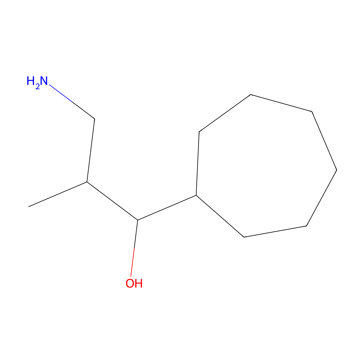 3-Amino-1-cycloheptyl-2-methylpropan-1-ol molecular structure, CAS 1496498-11-3