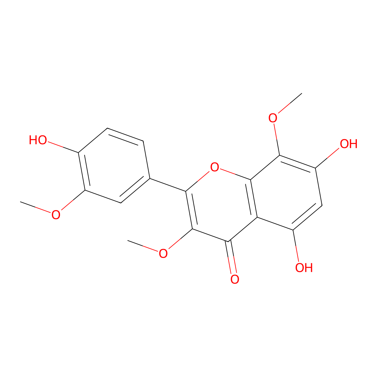 Gossypetin 3,8,3'-trimethyl ether molecular structure, CAS 14965-08-3