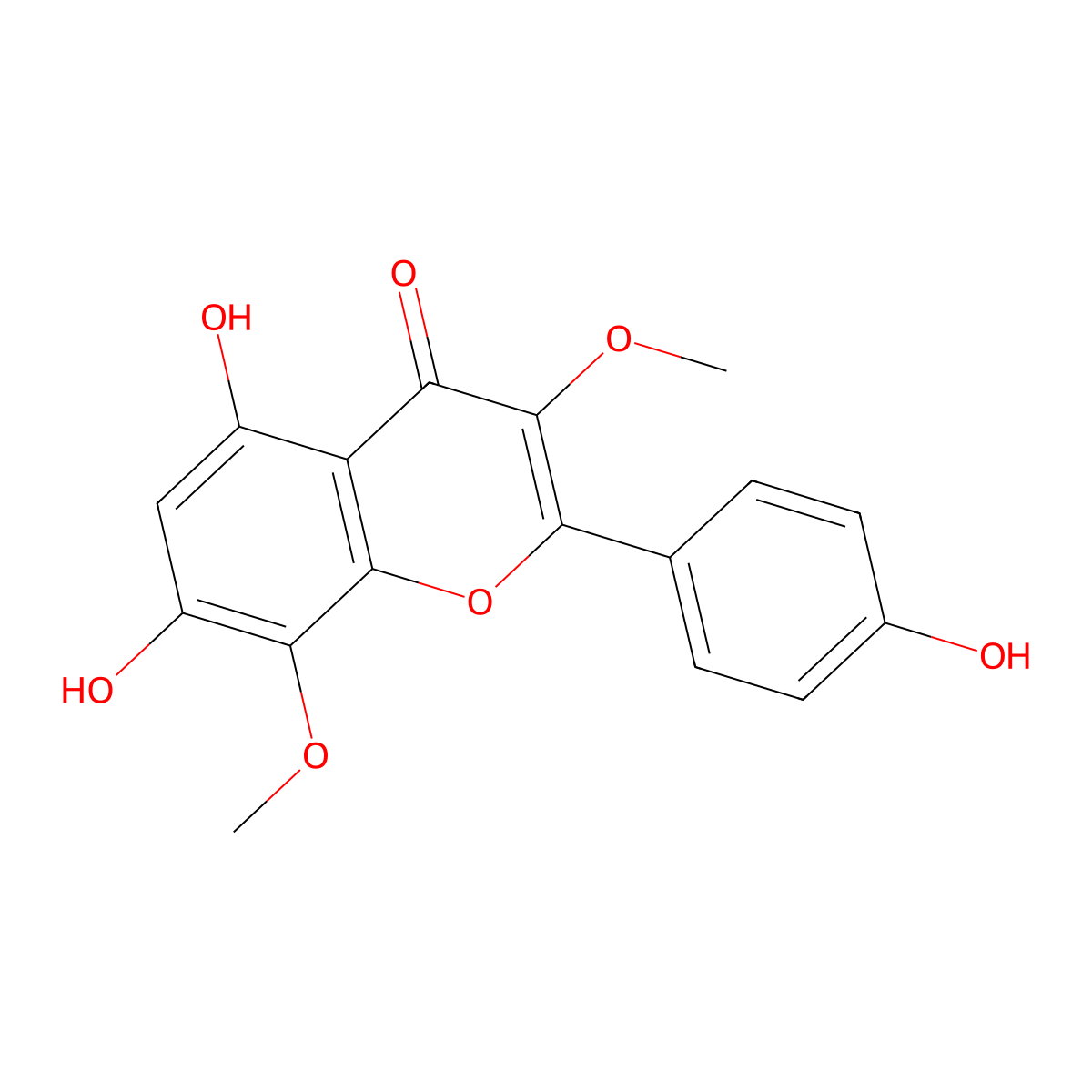 5,7,4'-Trihydroxy-3,8-dimethoxyflavone molecular structure, CAS 14965-09-4