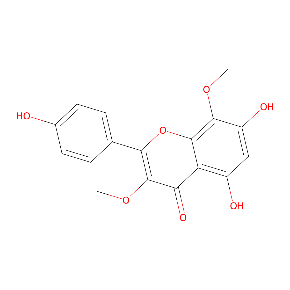5,7,4'-Trihydroxy-3,8-dimethoxyflavone molecular structure, CAS 14965-09-4