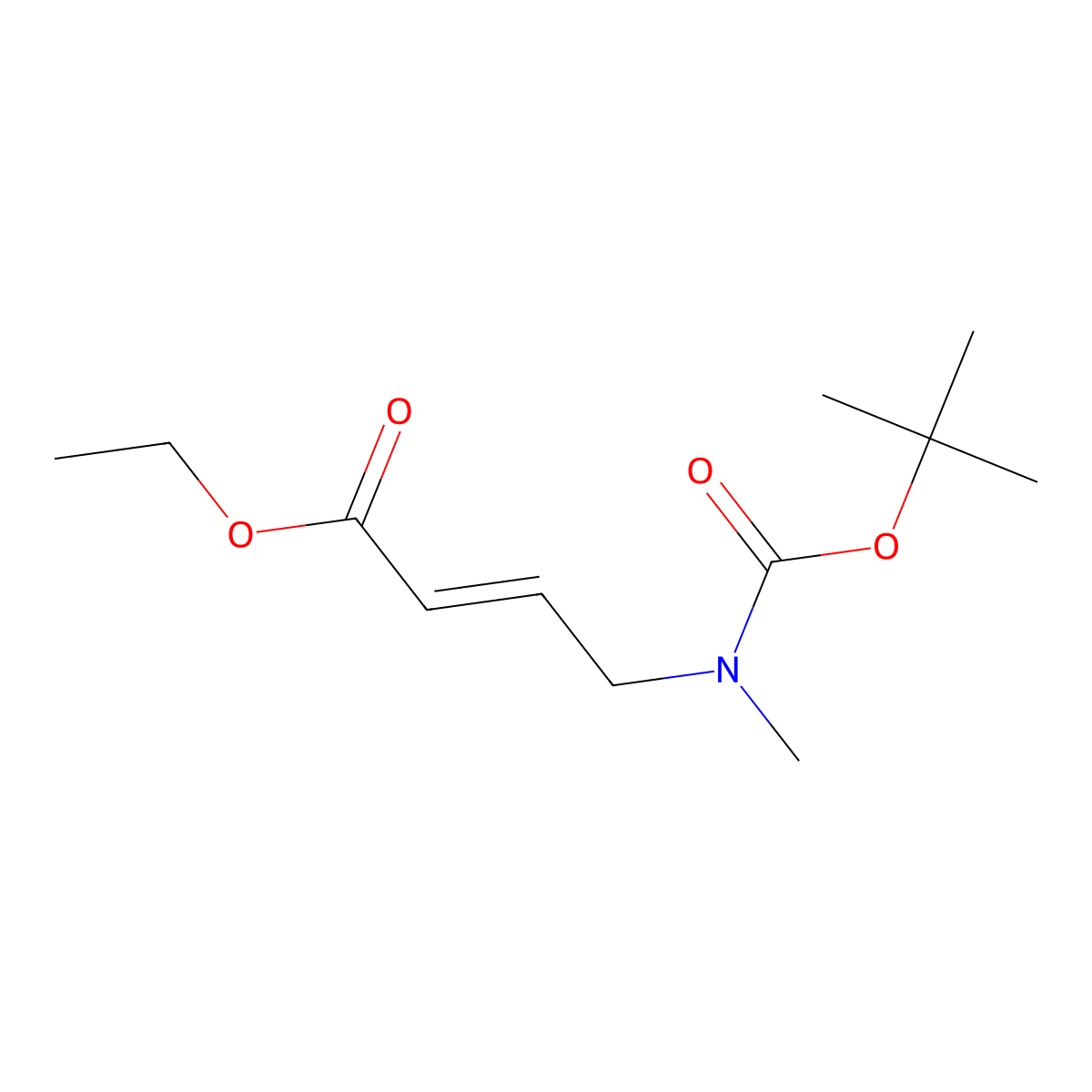 (E)-Ethyl 4-((tert-butoxycarbonyl)(methyl)amino)but-2-enoate molecular structure, CAS 149650-08-8