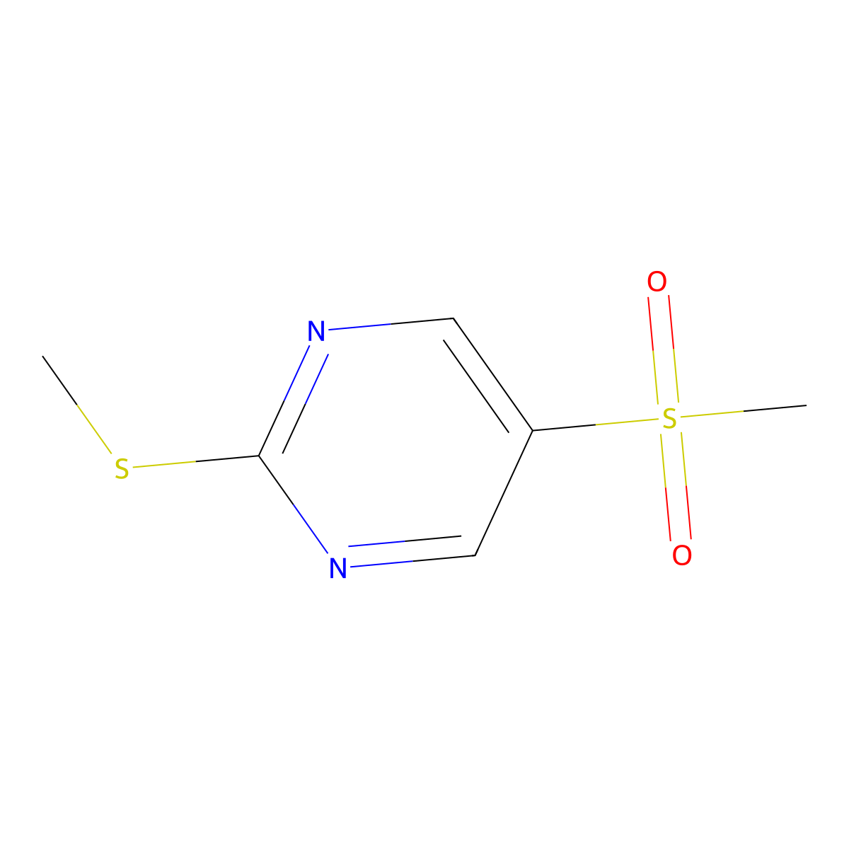 5-Methanesulfonyl-2-(methylsulfanyl)pyrimidine molecular structure, CAS 1496505-01-1