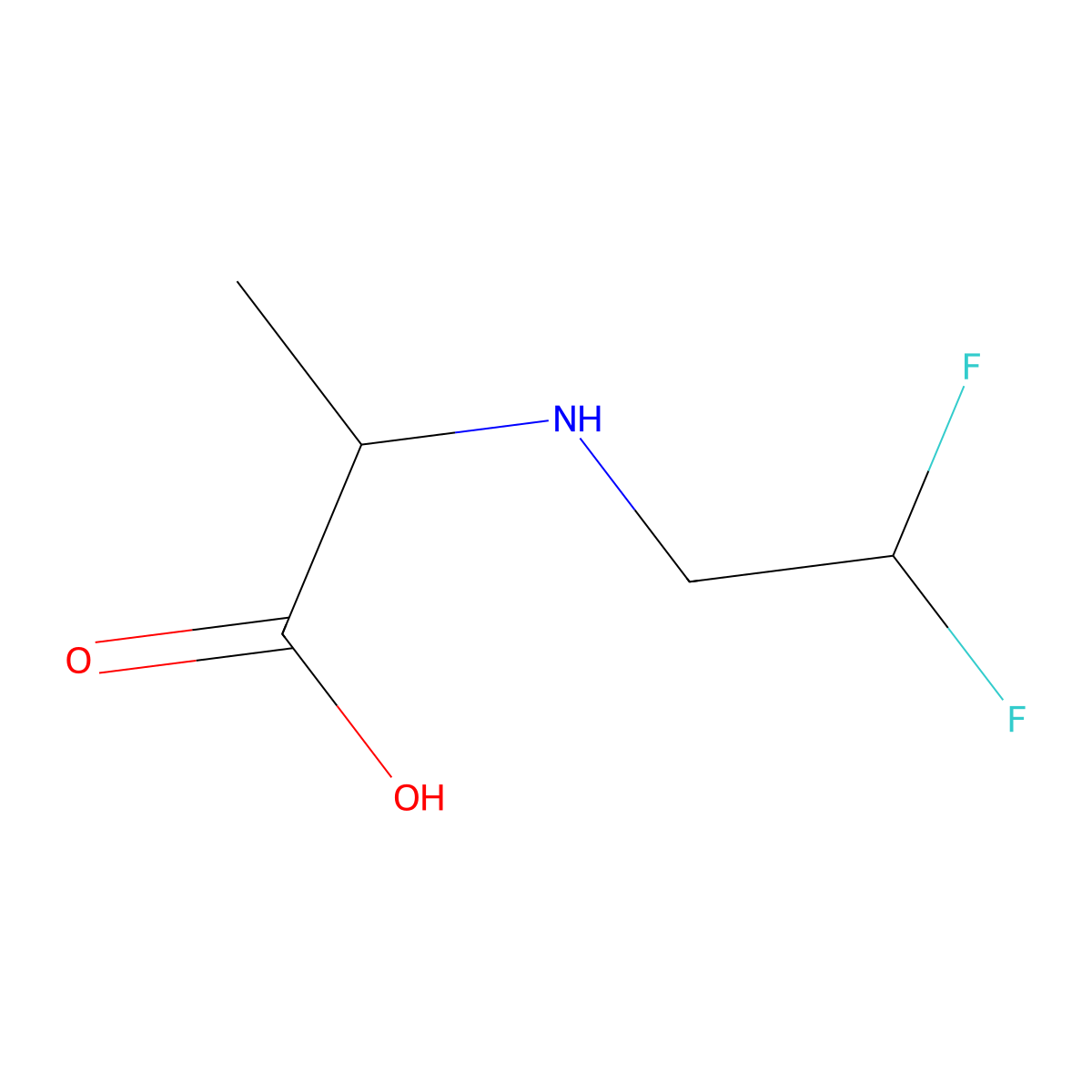 2-[(2,2-Difluoroethyl)amino]propanoic acid molecular structure, CAS 1496517-59-9
