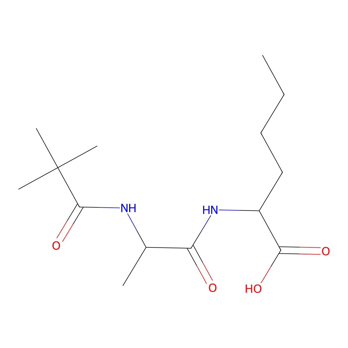 2-[2-(2,2-Dimethylpropanamido)propanamido]hexanoic acid molecular structure, CAS 1496519-32-4