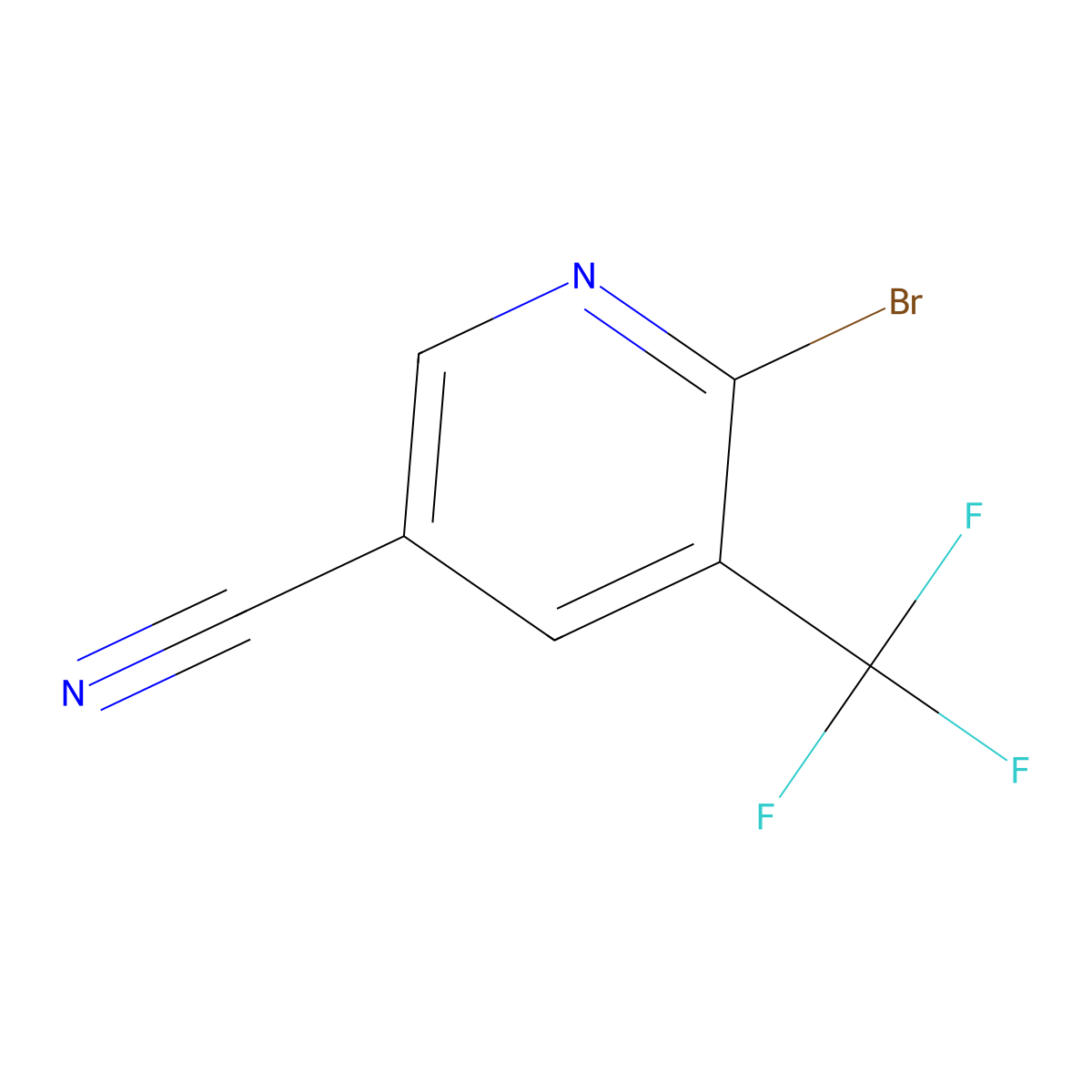 6-Bromo-5-(trifluoromethyl)nicotinonitrile molecular structure, CAS 1496535-09-1